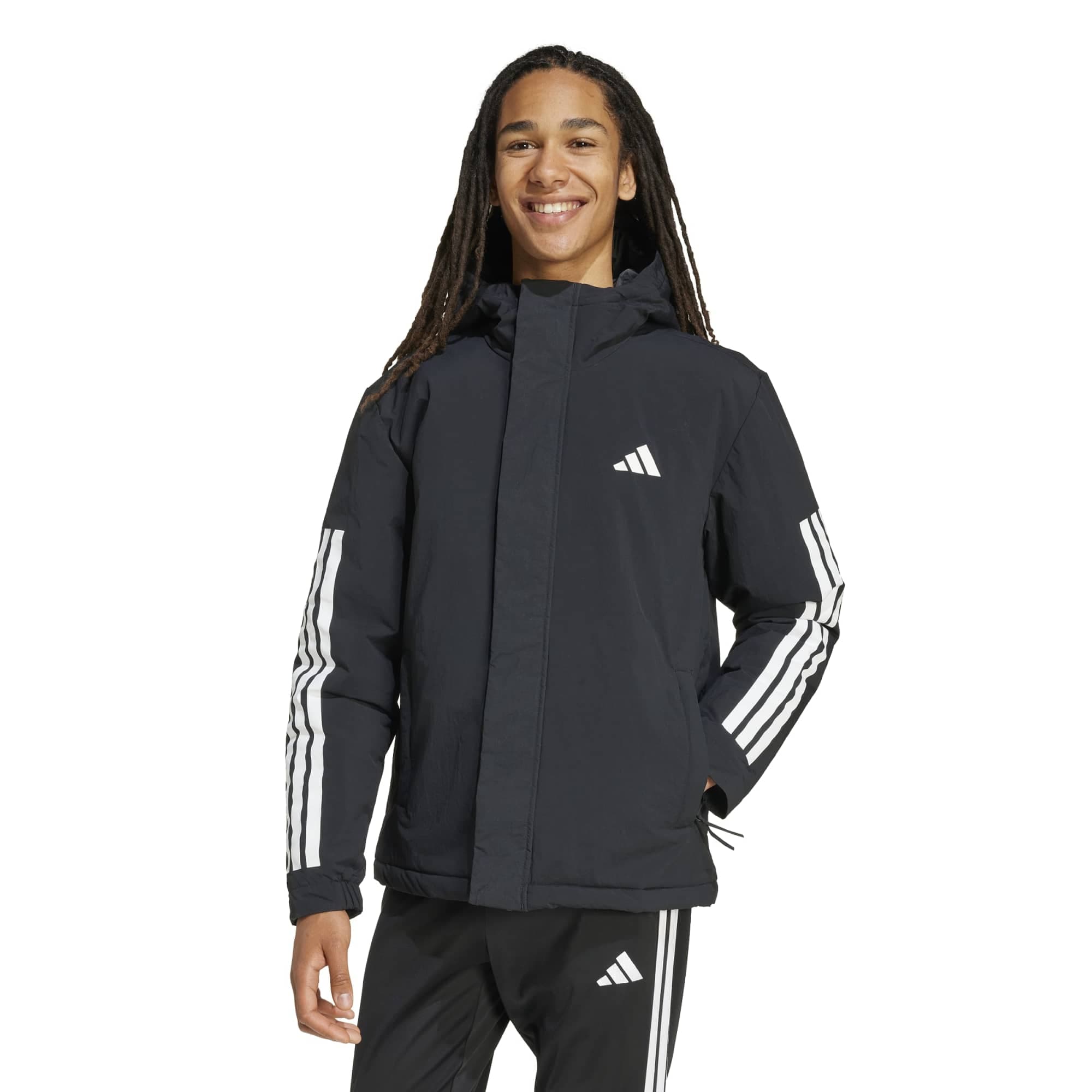 adidas adidas 3S Hooded Ins J Erkek