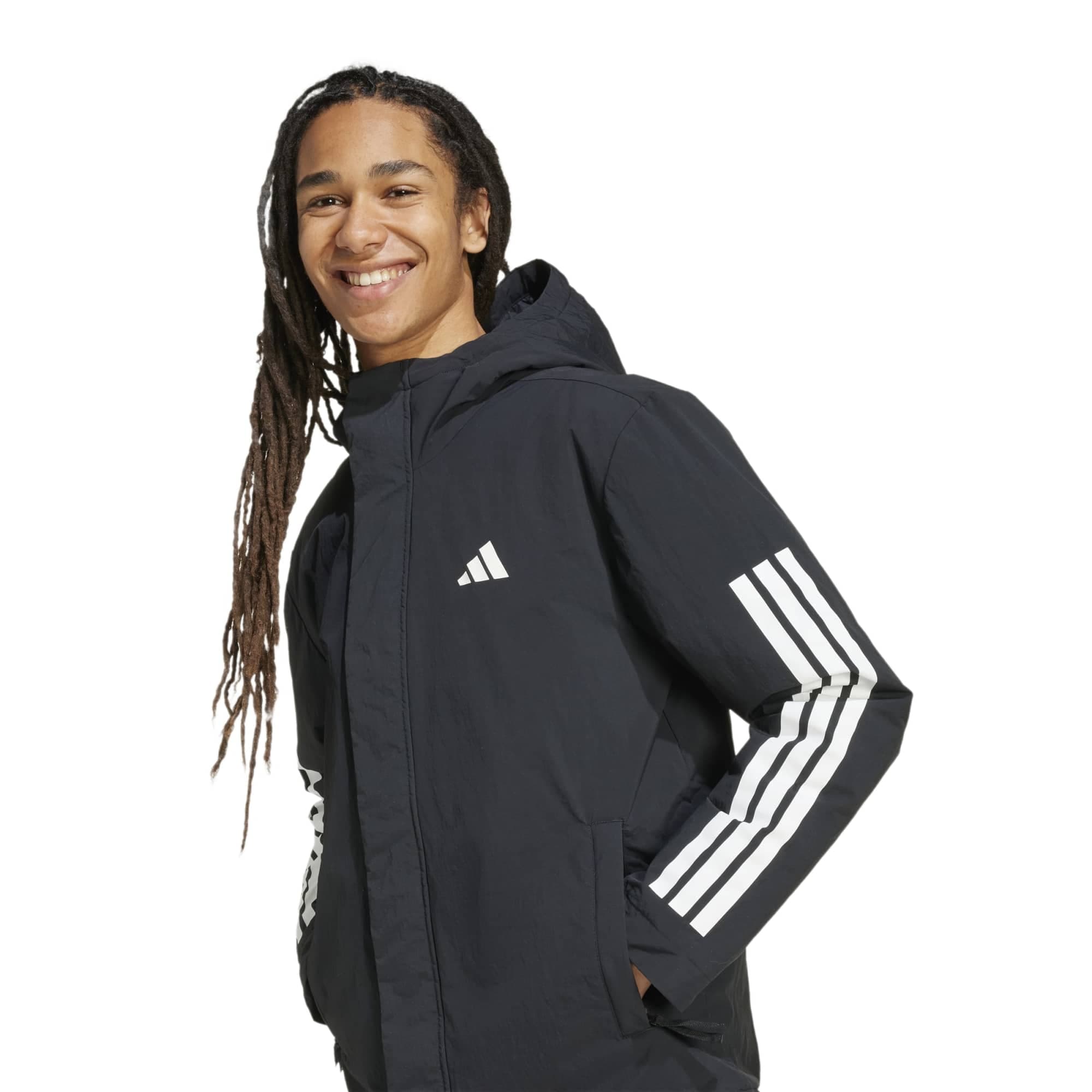 adidas adidas 3S Hooded Ins J Erkek - 3