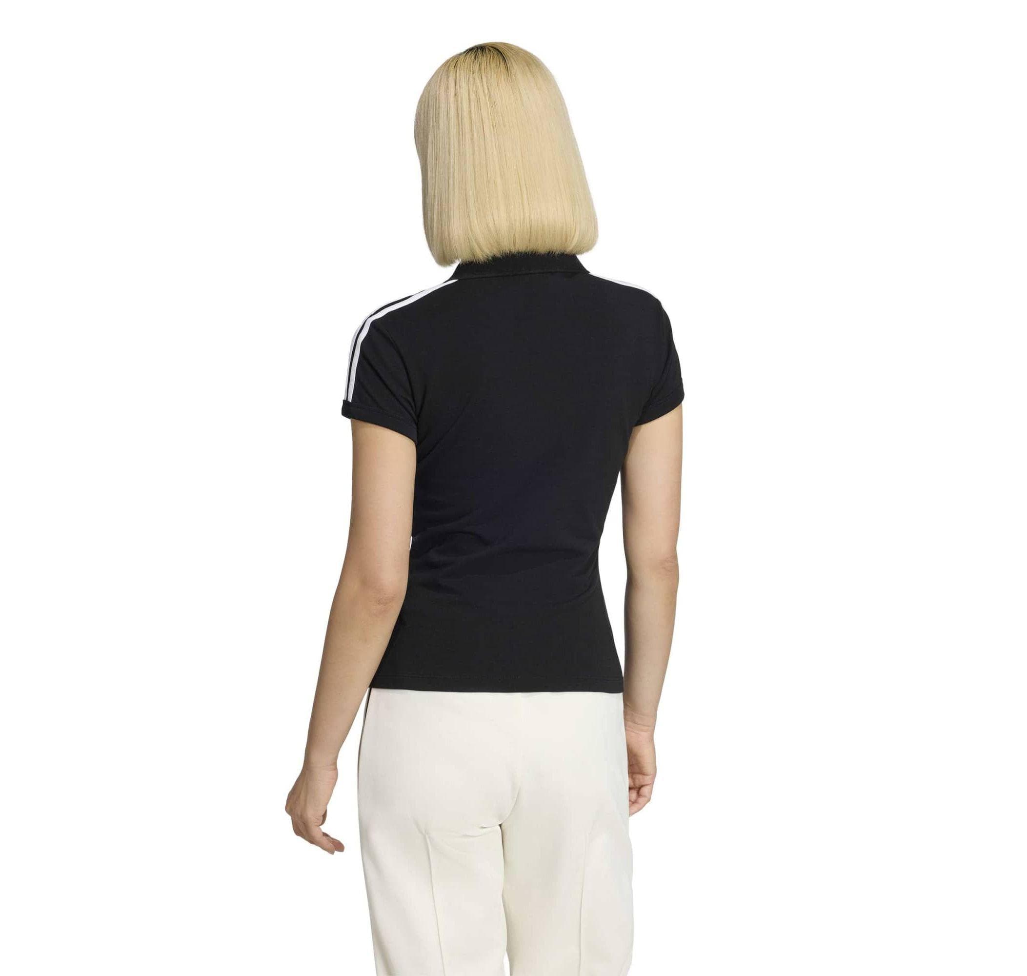 adidas adidas 3S Polo Kadın T-Shirt Siyah - 2