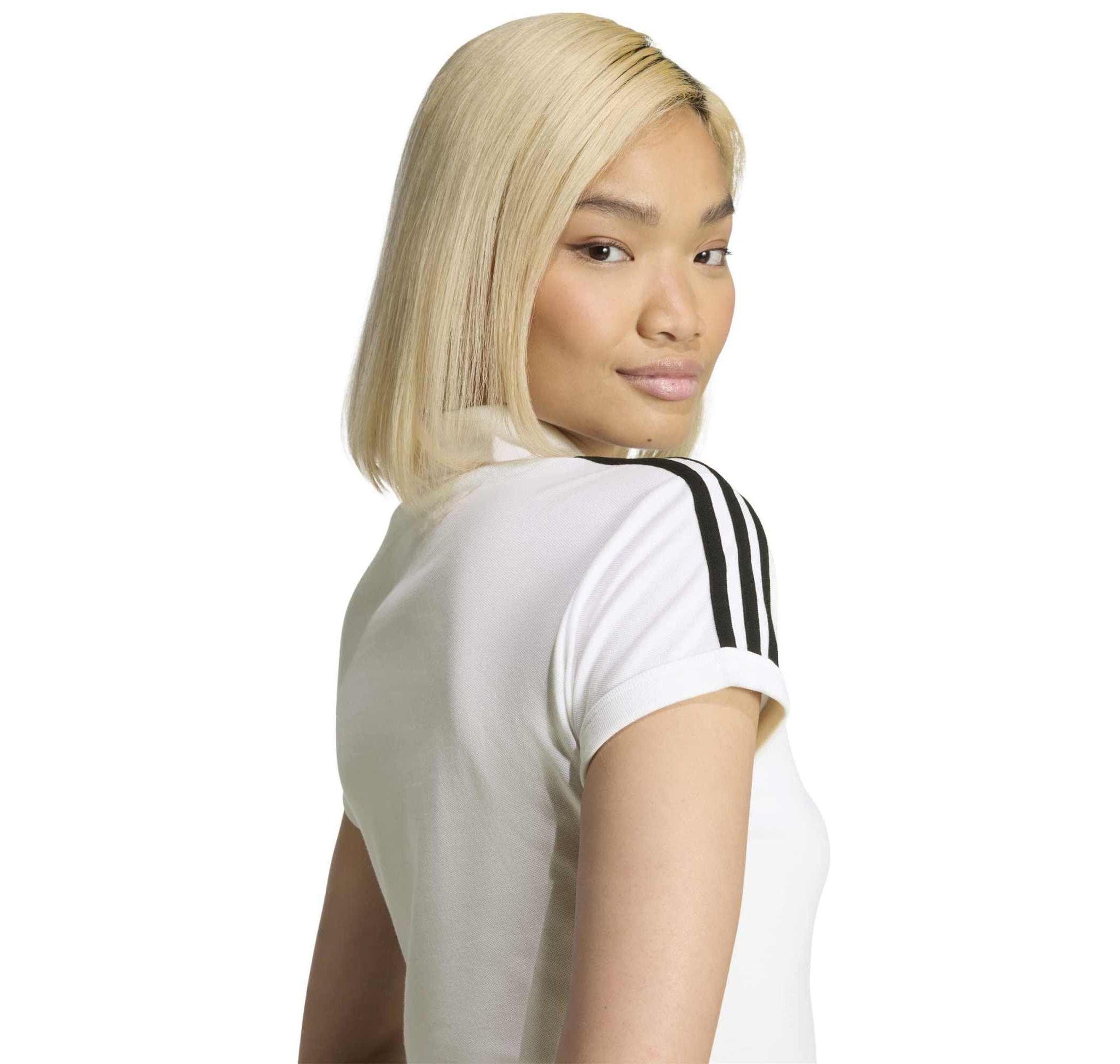 adidas adidas 3S Polo Kadın T-Shirt Beyaz - 4