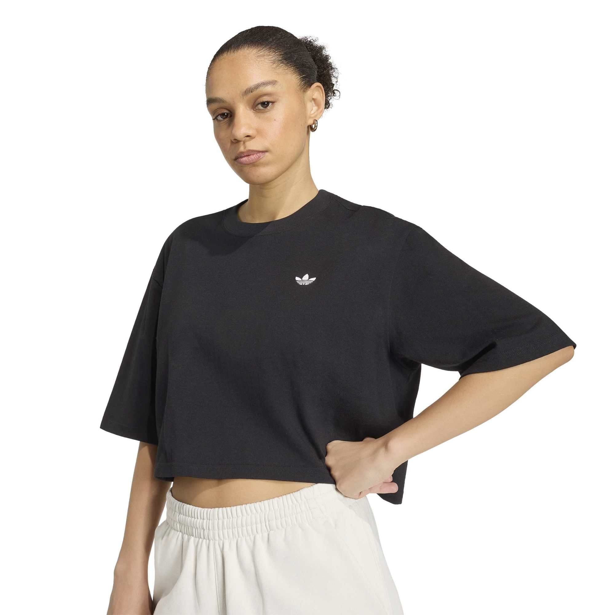 adidas adidas Ess Crop Tee Kadın T-Shirt Siyah - 3