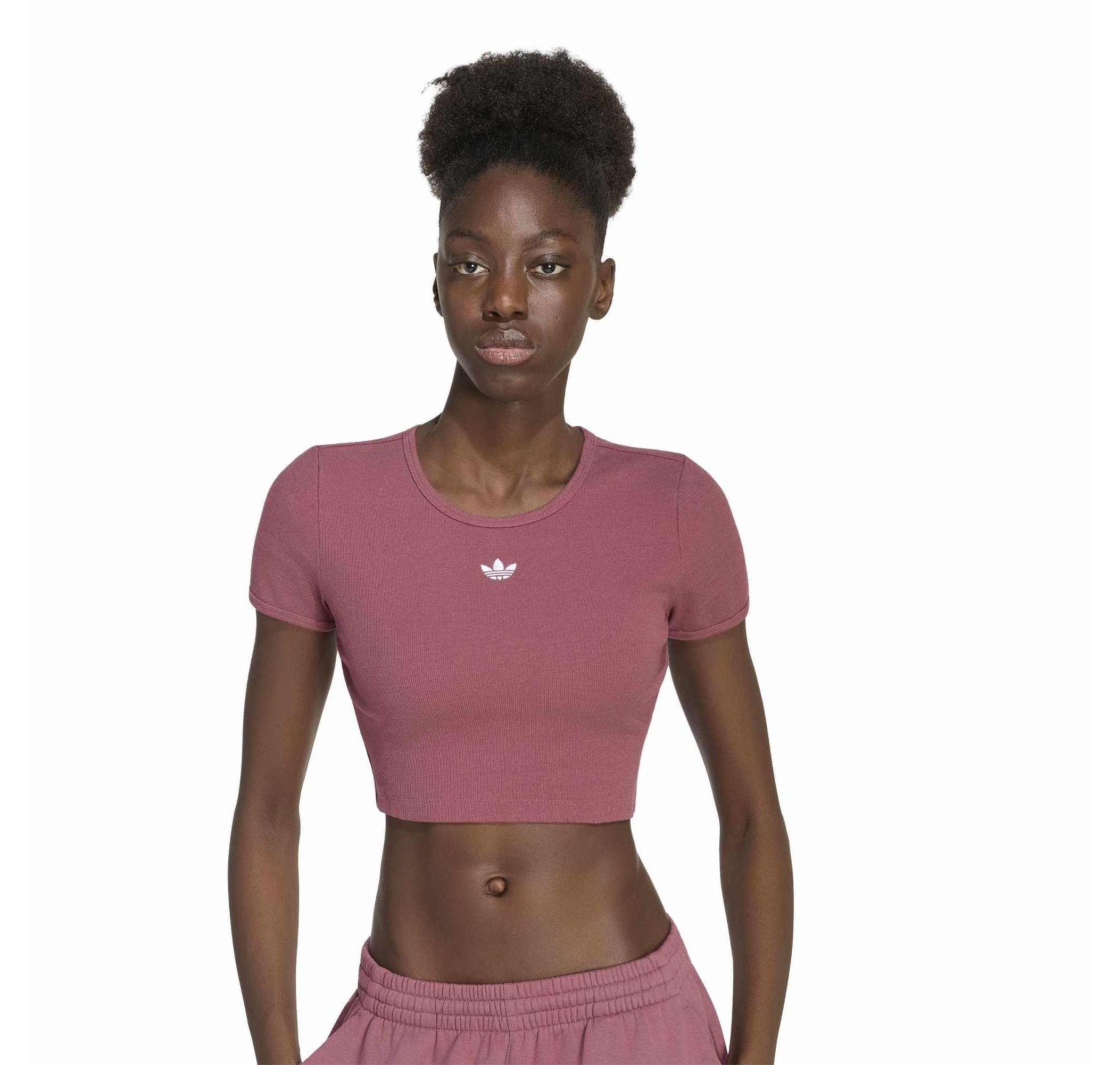 adidas adidas Ess Rıb Tee Kadın T-Shirt Bordo - 3