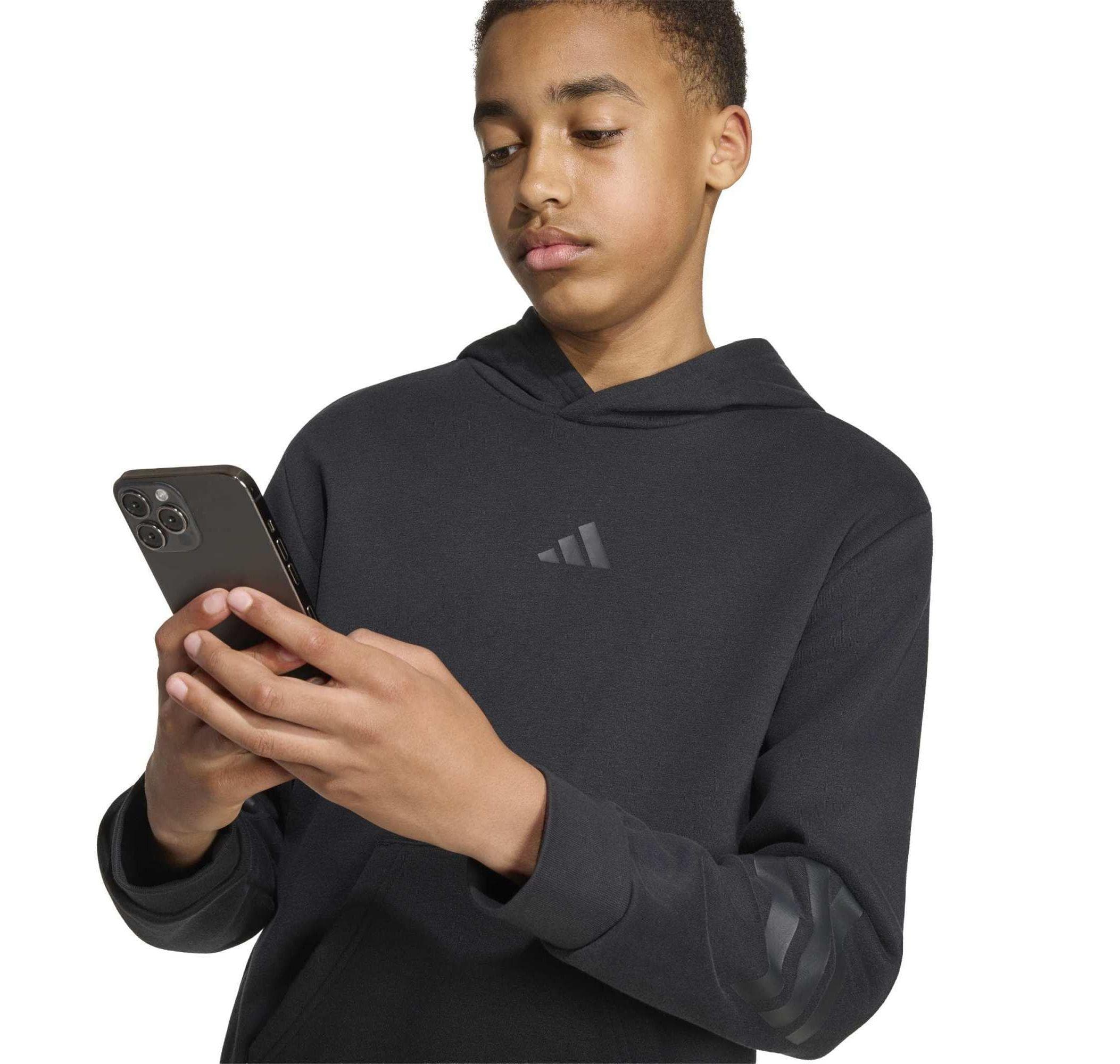 adidas adidas J Fı 3S Hd Çocuk Sweatshirt Siyah - 3
