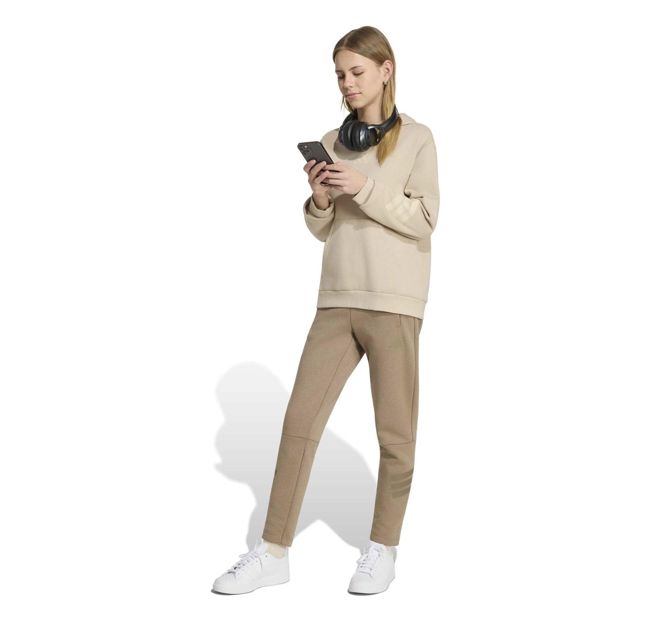 adidas adidas J Fı 3S Hd Çocuk Sweatshirt Bej - 5