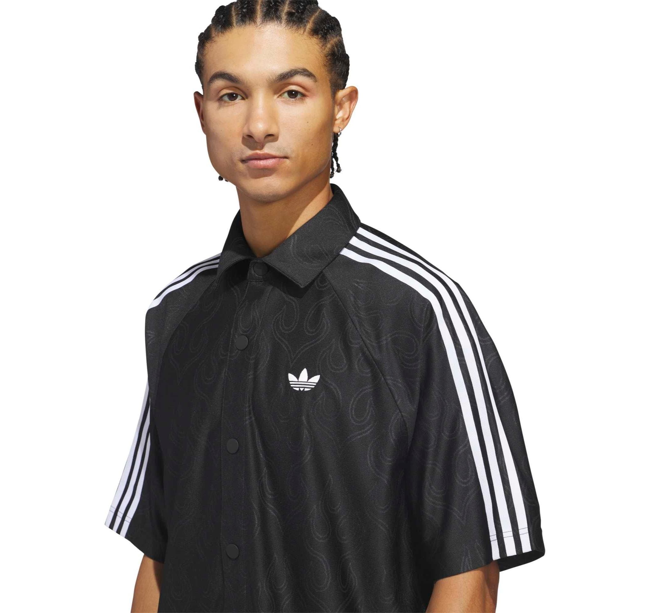 adidas adidas Jacquard Top Erkek Gömlek Siyah - 3