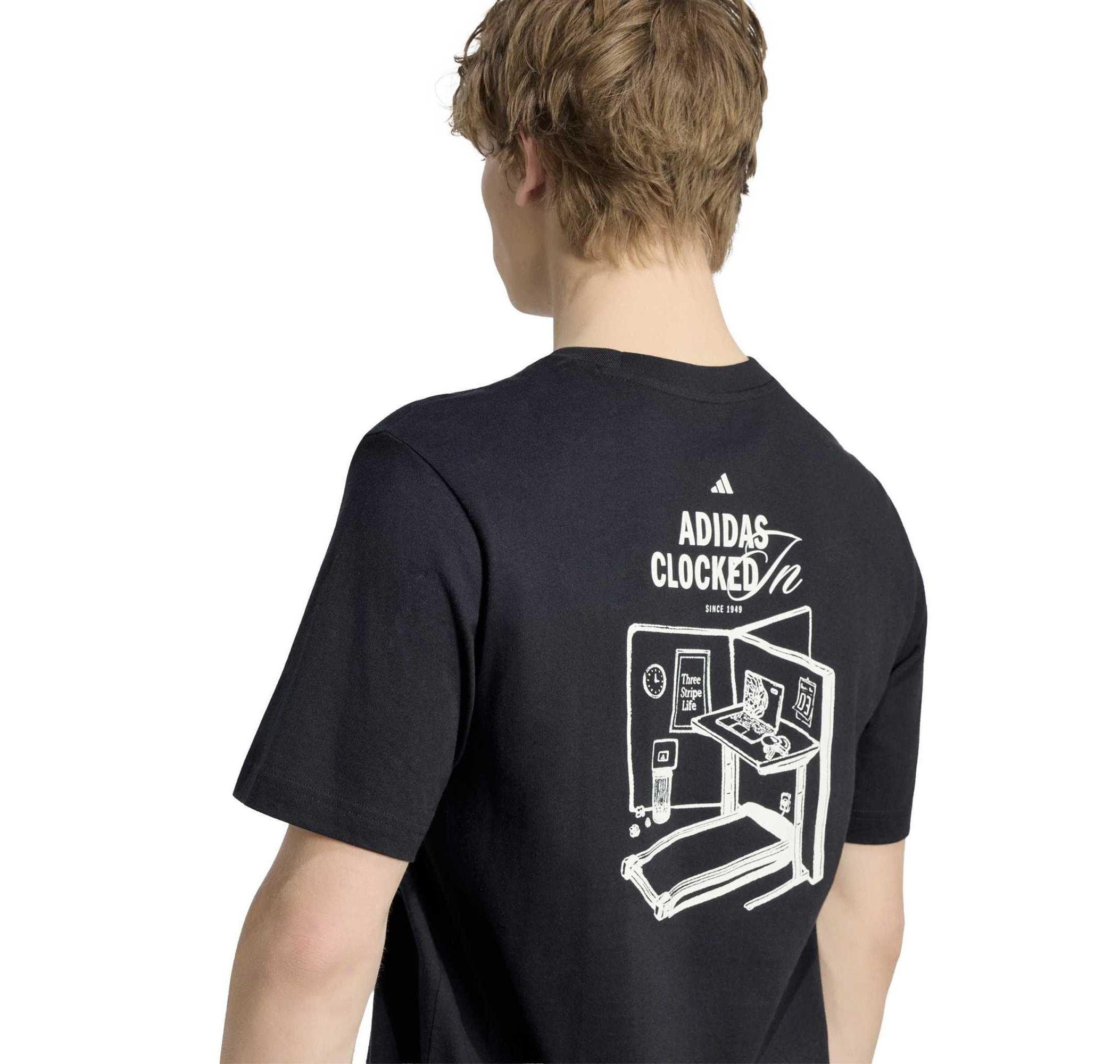 adidas adidas M Clkd I Ofc T Erkek T-Shirt Siyah - 4