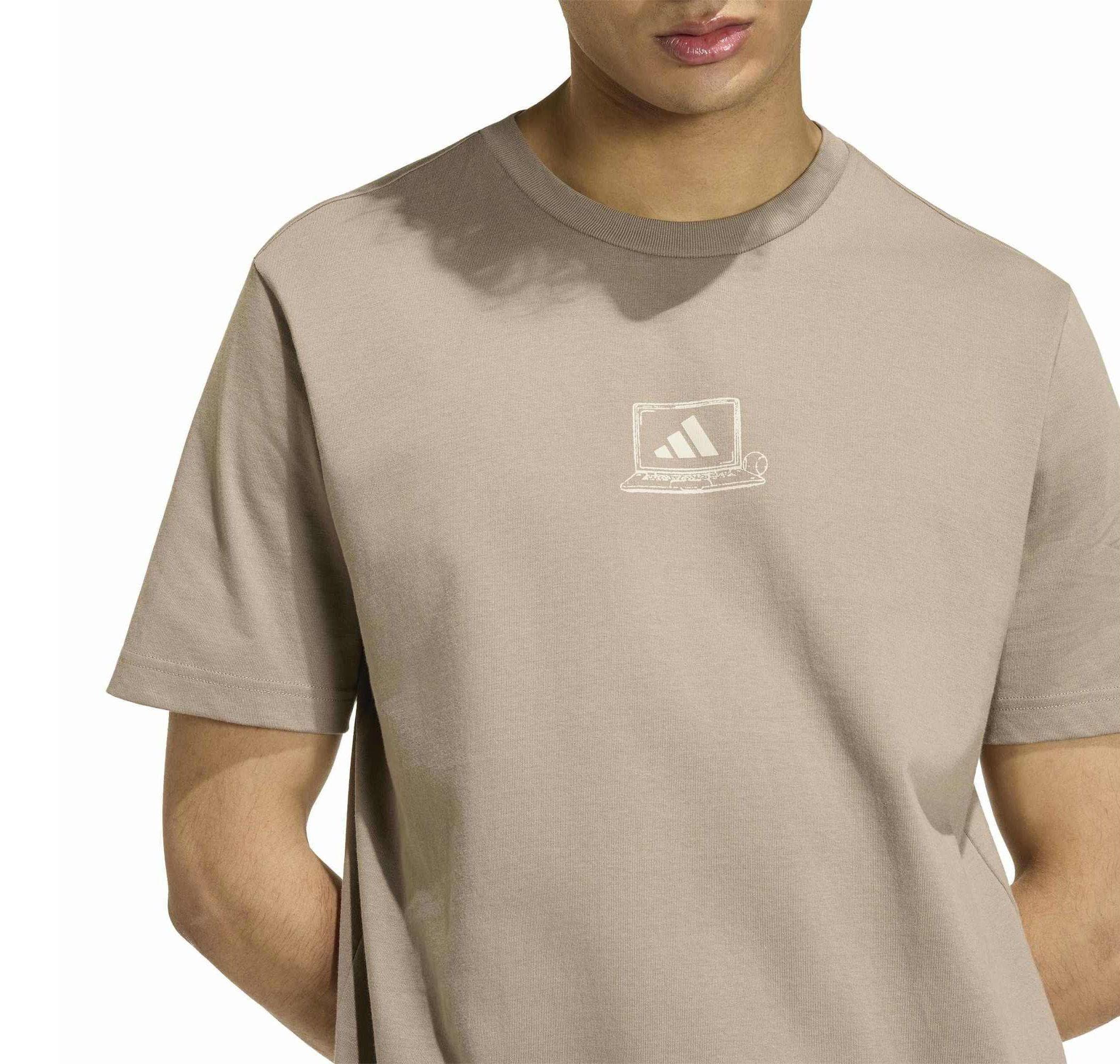 adidas adidas M Clkd I Ofc T Erkek T-Shirt Sütlü Kahve - 4