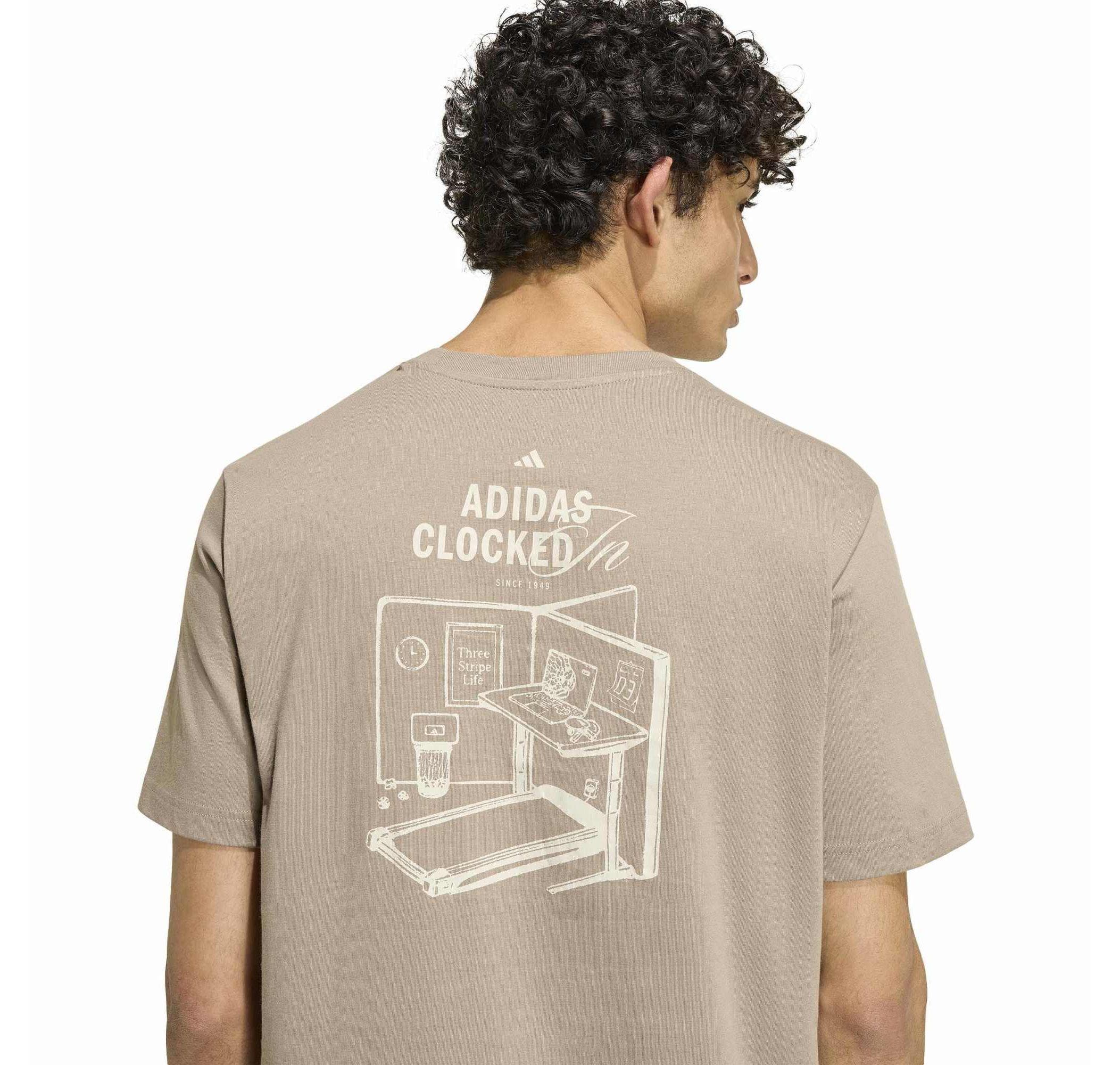 adidas adidas M Clkd I Ofc T Erkek T-Shirt Sütlü Kahve - 5