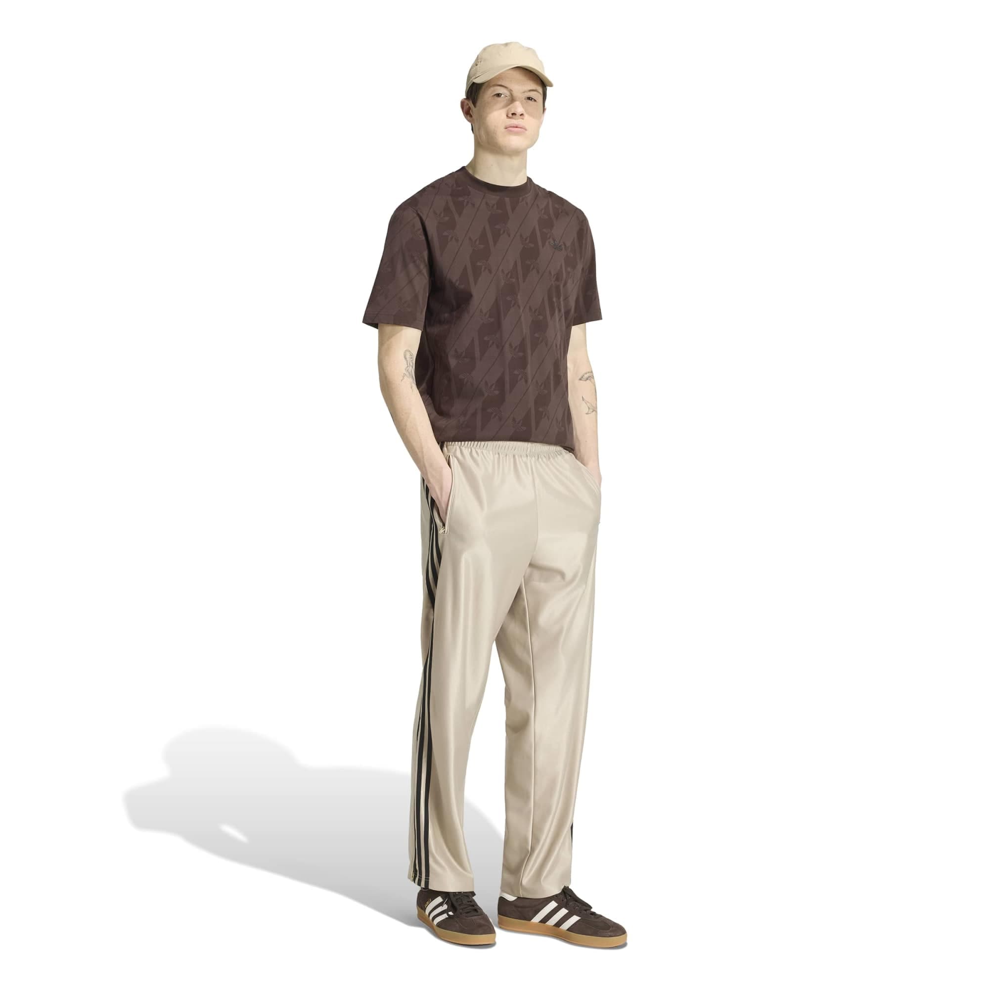 adidas adidas Monogram Aop Te Erkek T-Shirt Kahve - 4