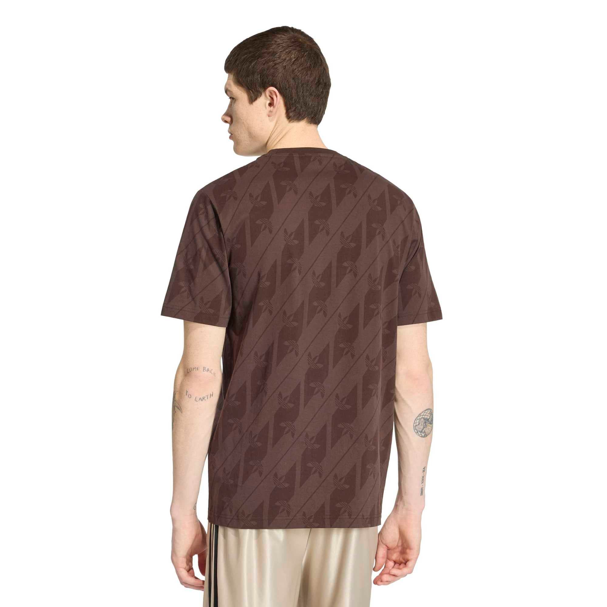 adidas adidas Monogram Aop Te Erkek T-Shirt Kahve - 5
