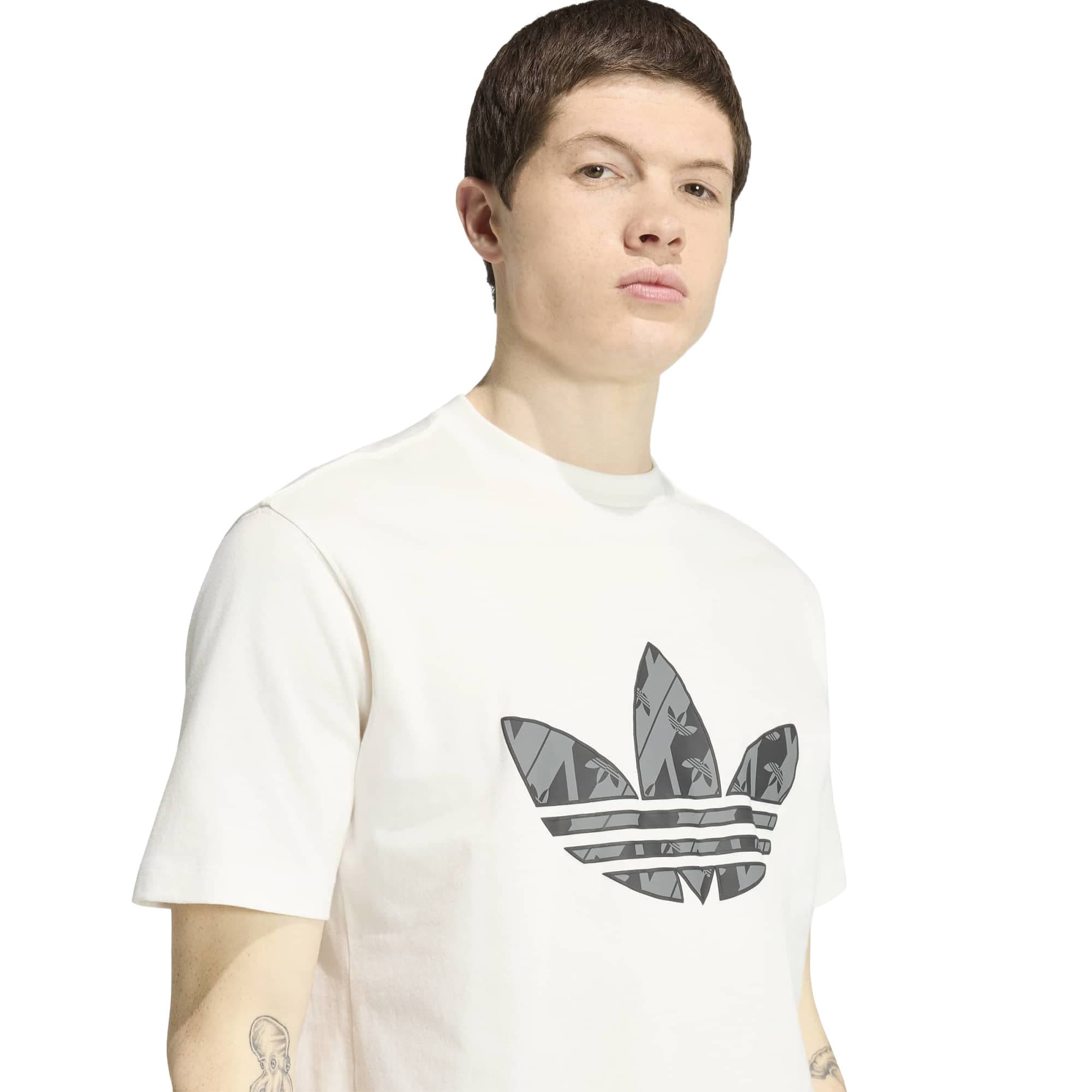 adidas adidas Monogram Tee Erkek T-Shirt Beyaz - 4
