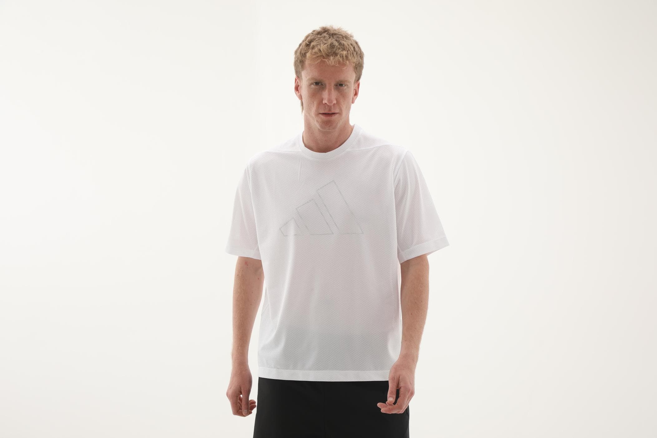 adidas adidas Pl Es Mesh T Erkek T-Shirt Beyaz - 6