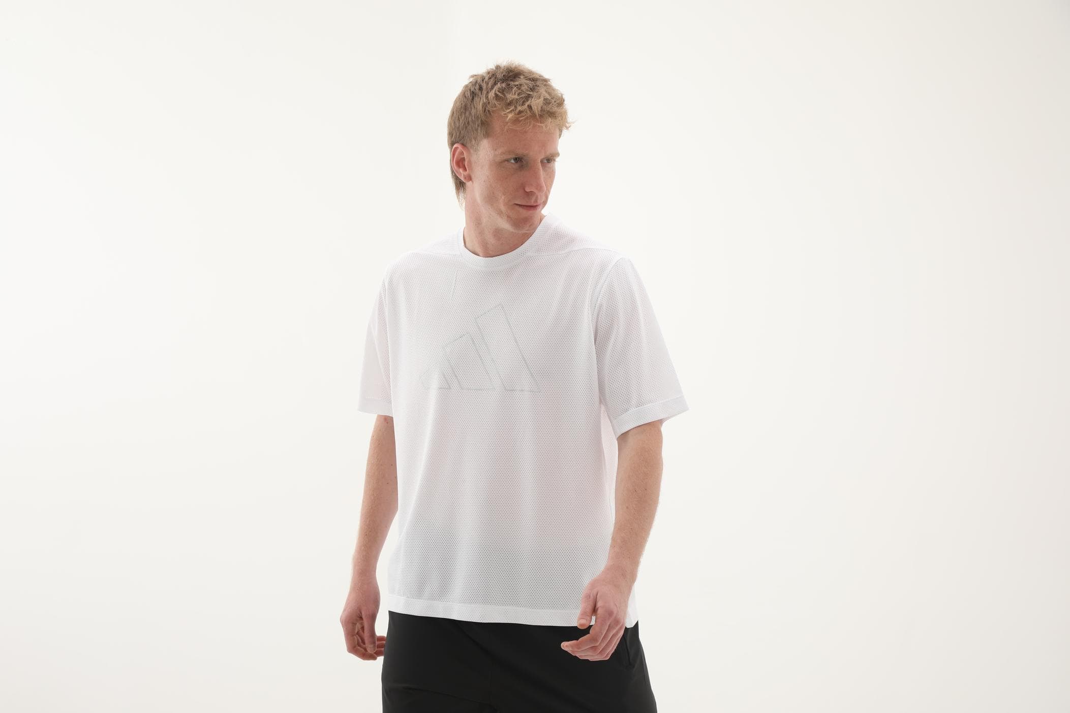 adidas adidas Pl Es Mesh T Erkek T-Shirt Beyaz - 8