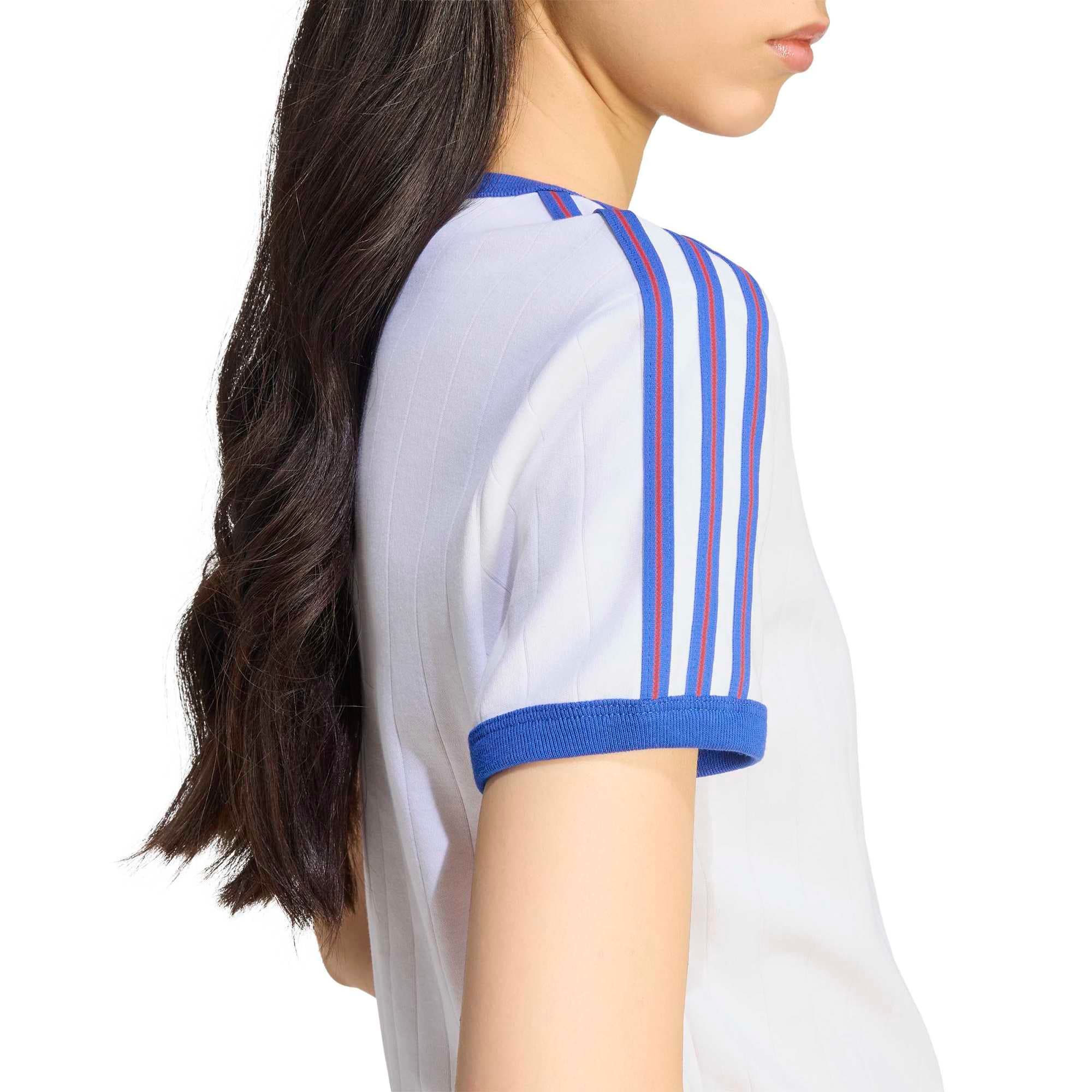adidas adidas Pstrıpe Ss Tee Kadın T-Shirt Beyaz - 5