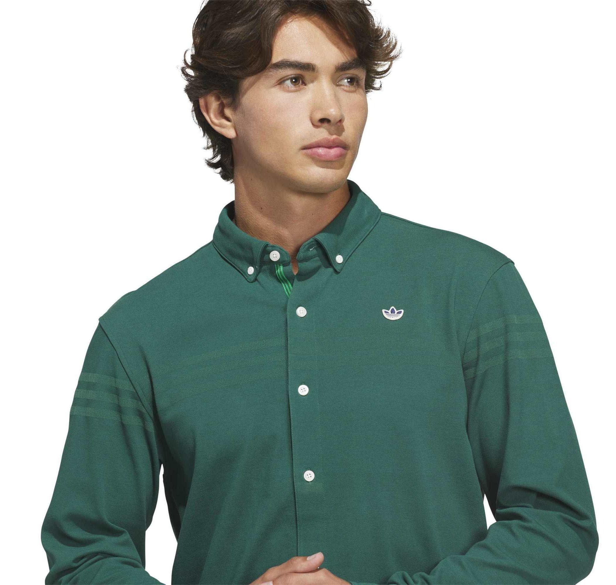 adidas adidas S Ls Button Up Erkek Gömlek Yeşil - 3