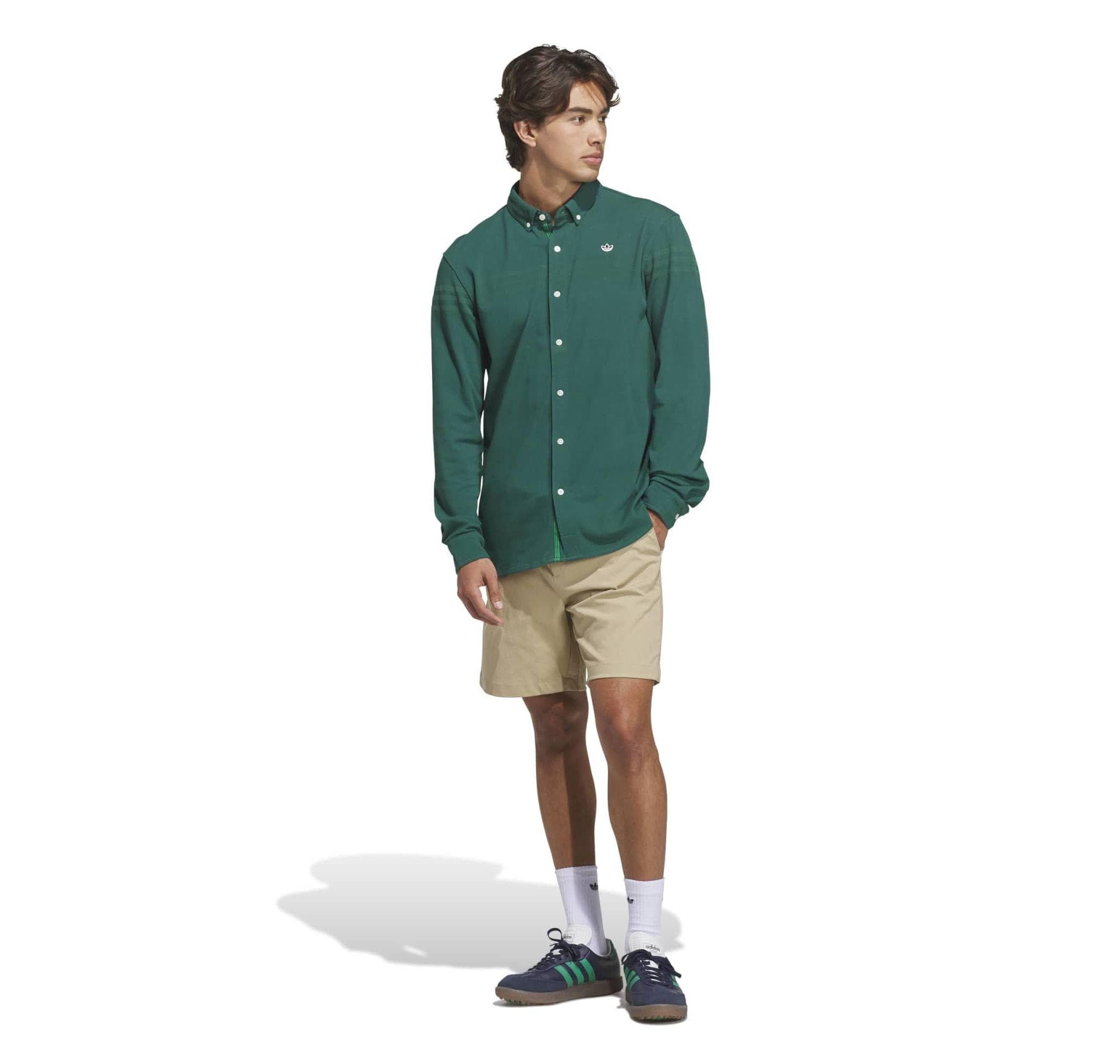 adidas adidas S Ls Button Up Erkek Gömlek Yeşil - 5