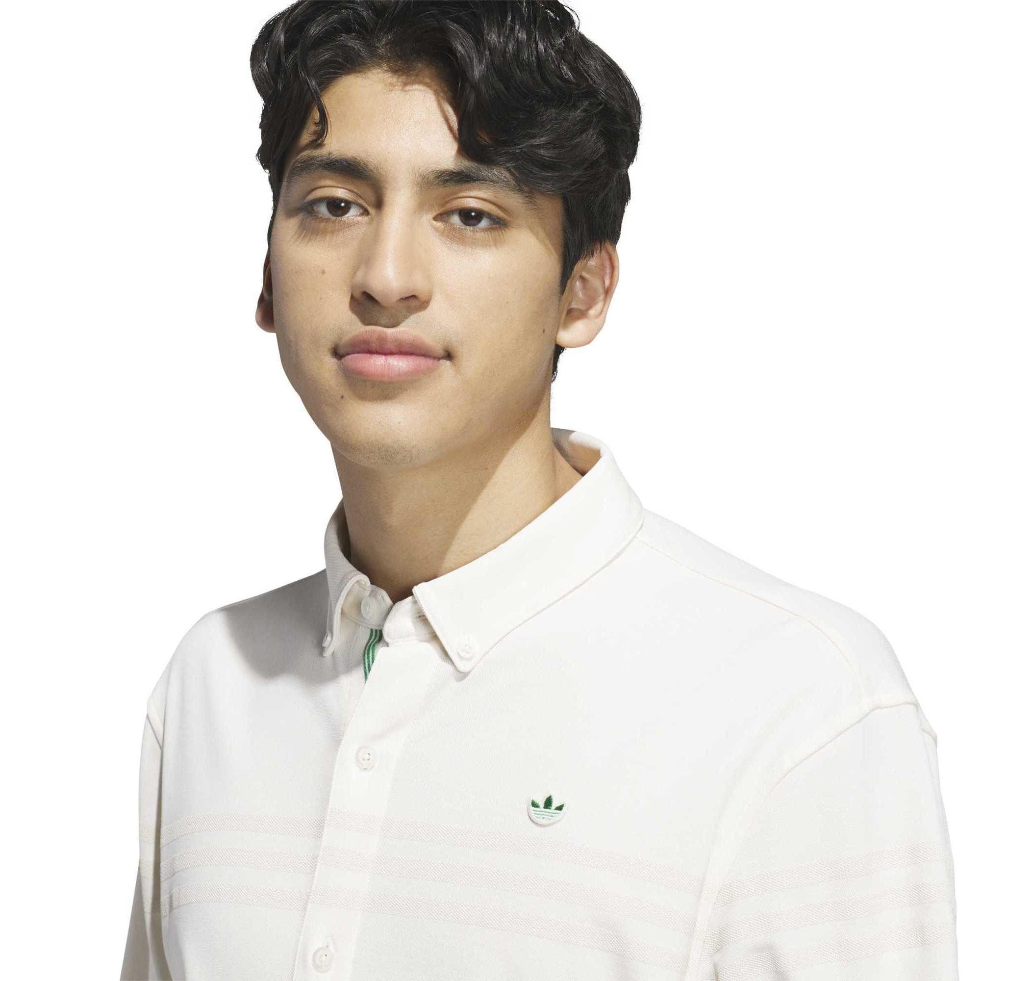 adidas adidas S Ls Button Up Erkek T-Shirt Beyaz - 4