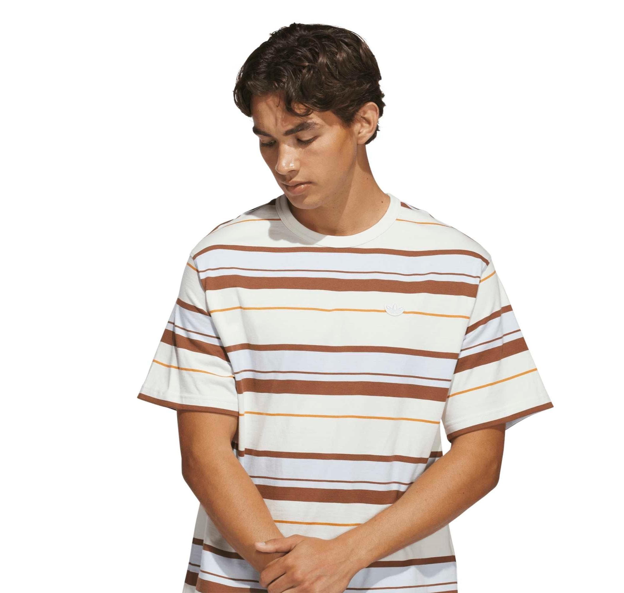 adidas adidas Strıpe Tee Erkek T-Shirt Krem - 4