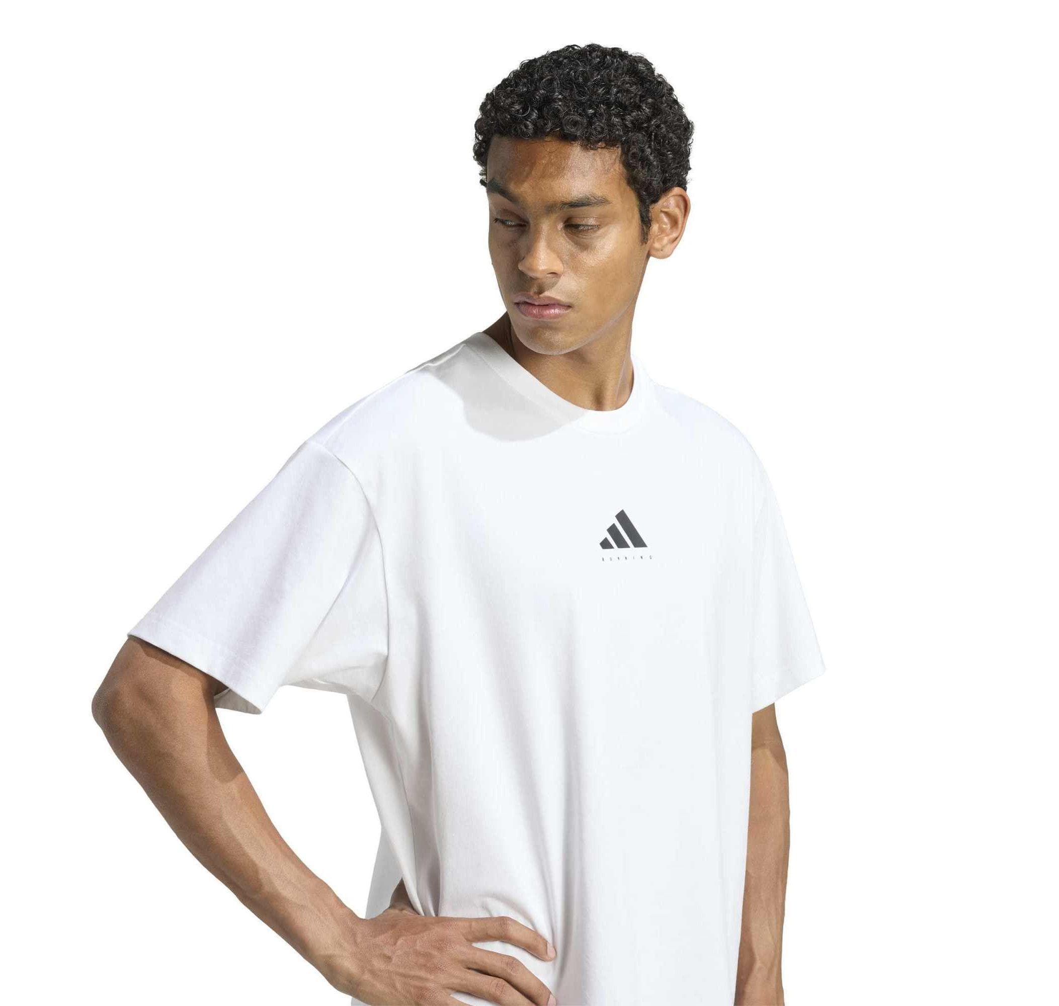adidas adidas U Run Cat G T Erkek T-Shirt Beyaz - 4