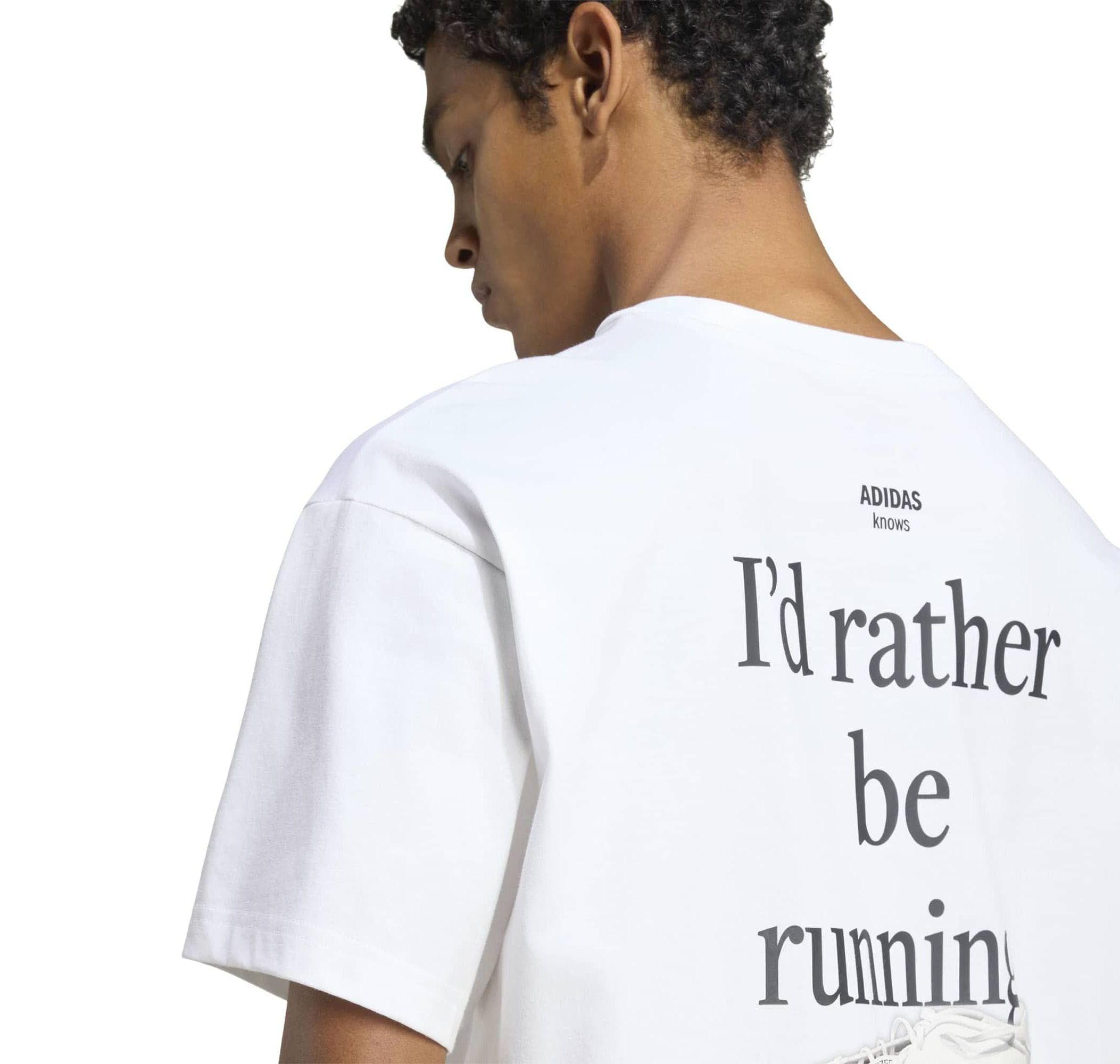 adidas adidas U Run Cat G T Erkek T-Shirt Beyaz - 5