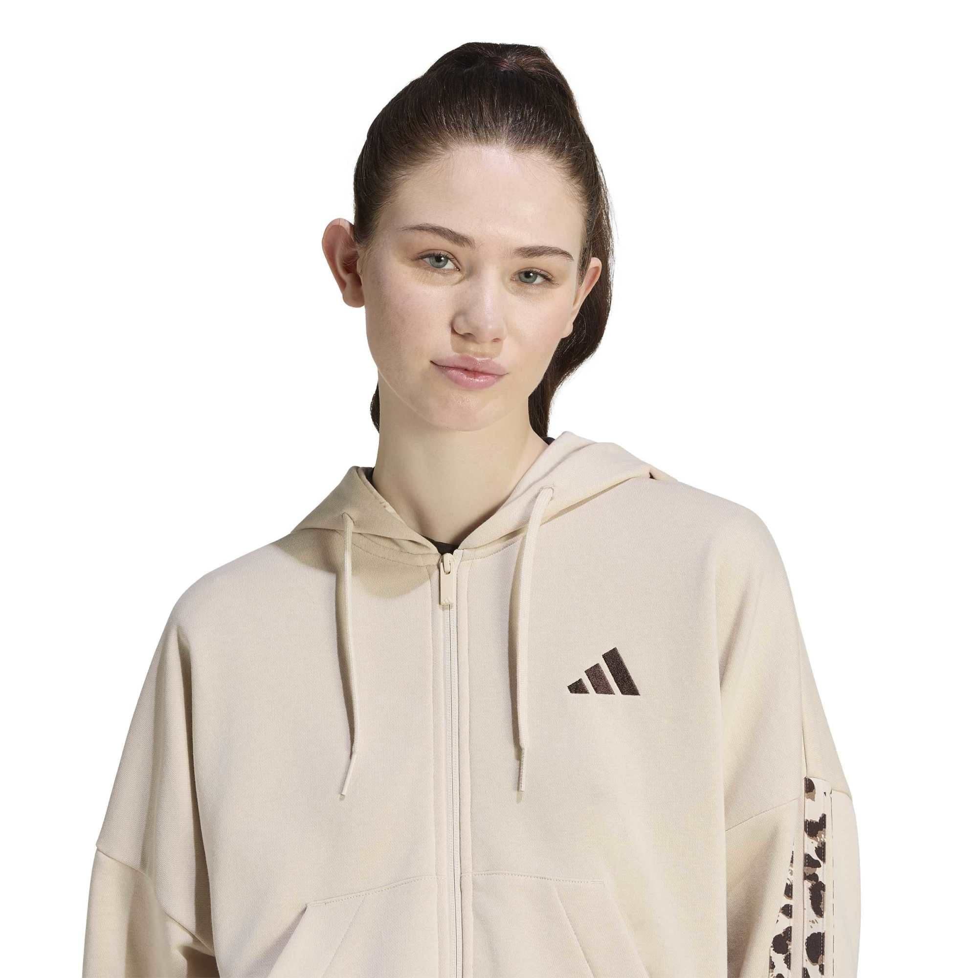 adidas adidas W Aop 3S Ft Fz Kadın Ceket Bej - 3