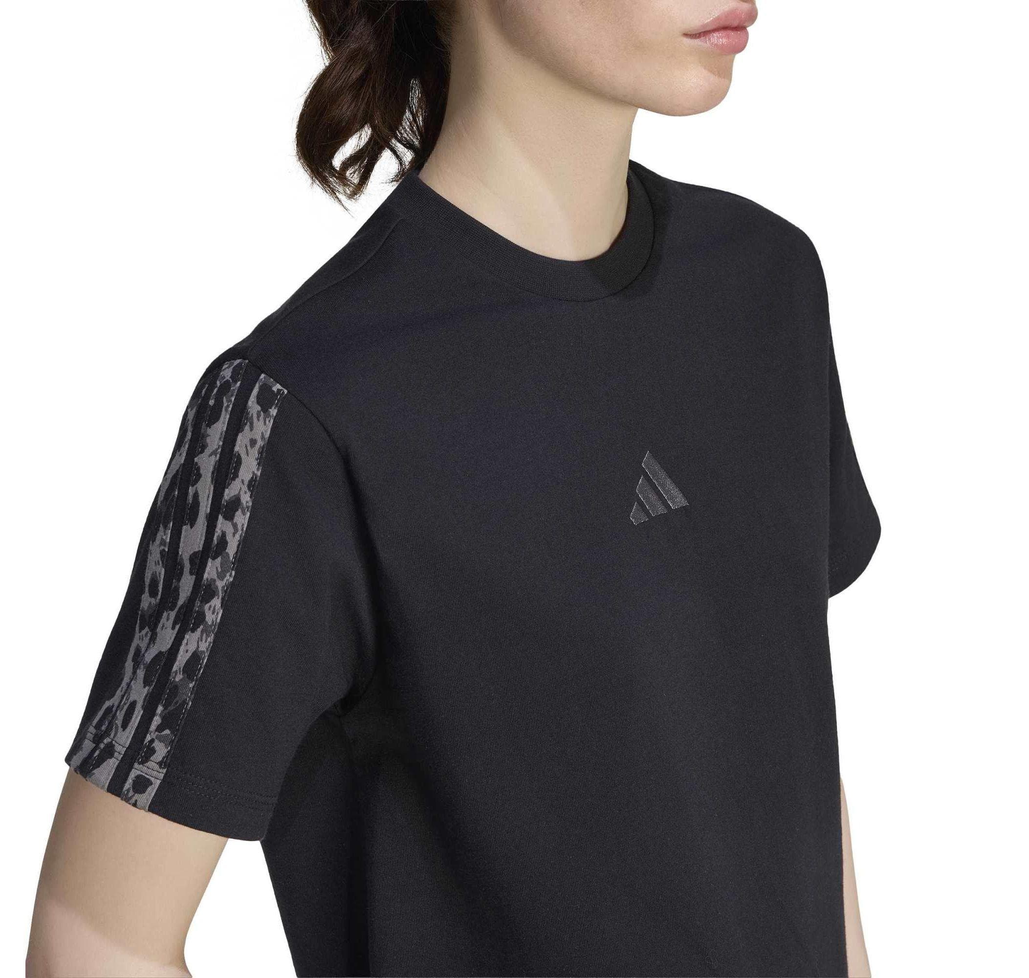 adidas adidas W Aop 3S Sj Tee Kadın T-Shirt Siyah - 4