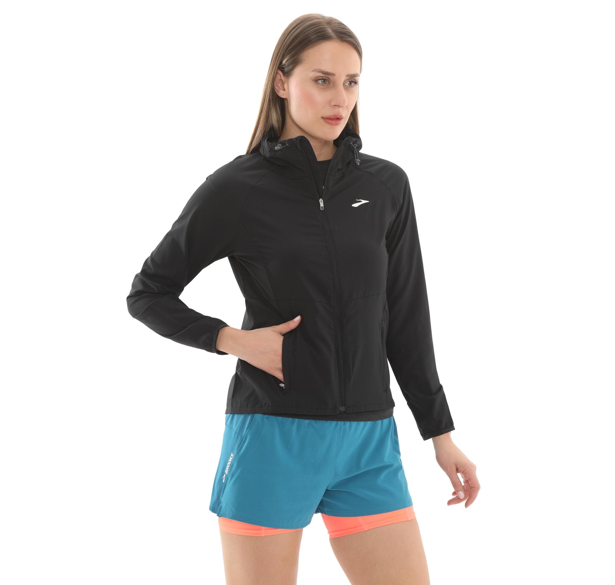 Brooks Brooks Canopy Jacket Kadın Yağmurluk-Rüzgarlık Siyah - 3
