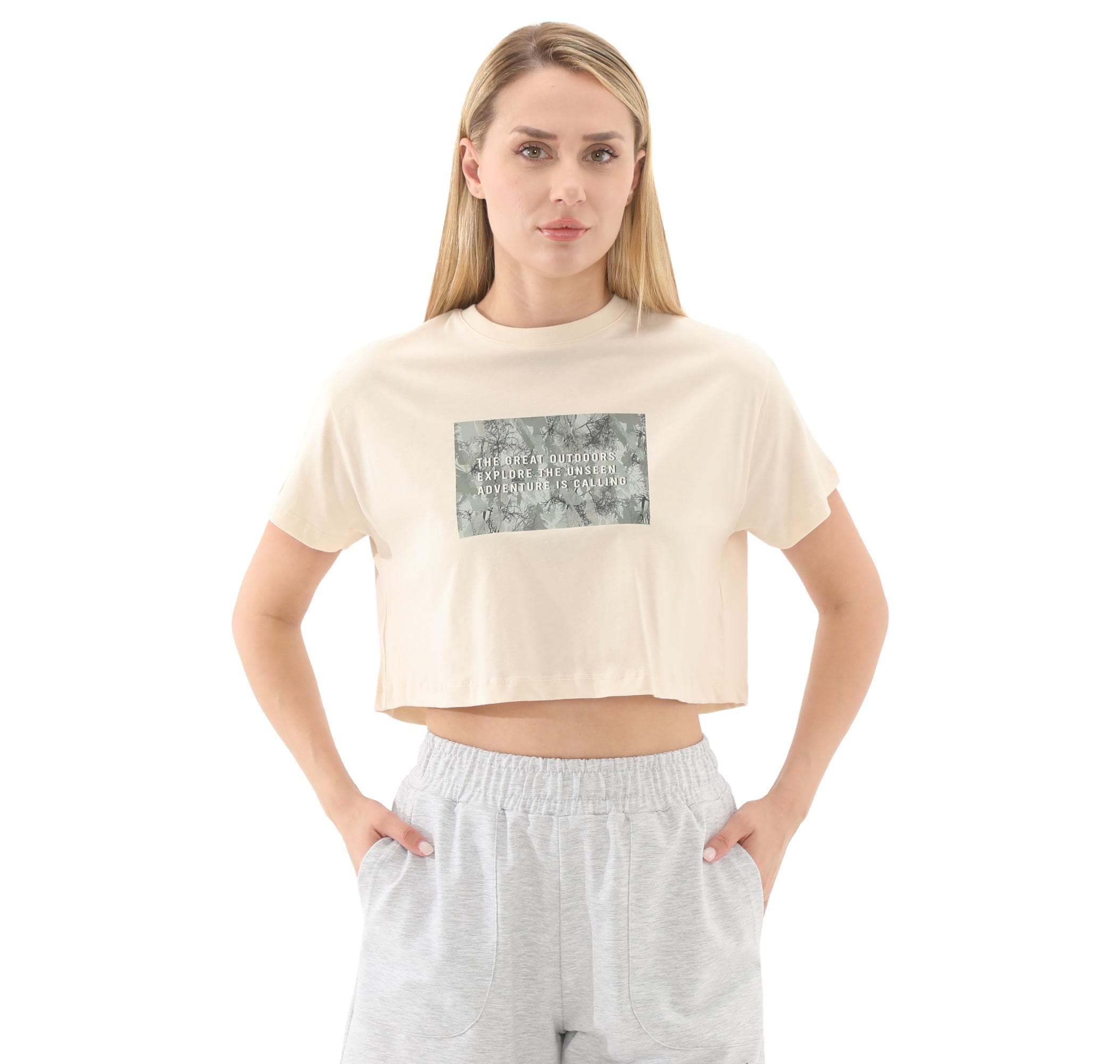 Lumberjack Lumberjack 5M Wl Rena 11Outss25105 5Fx Kadın T-Shirt Krem