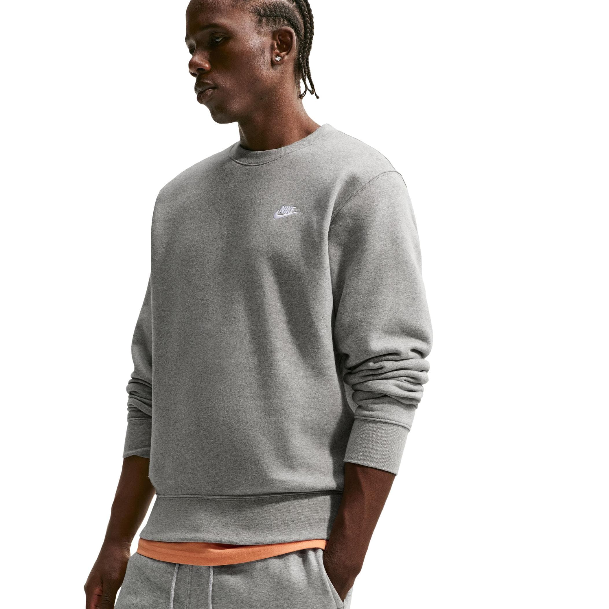 Nike Nike Club Erkek Sweatshirt Gri - 5