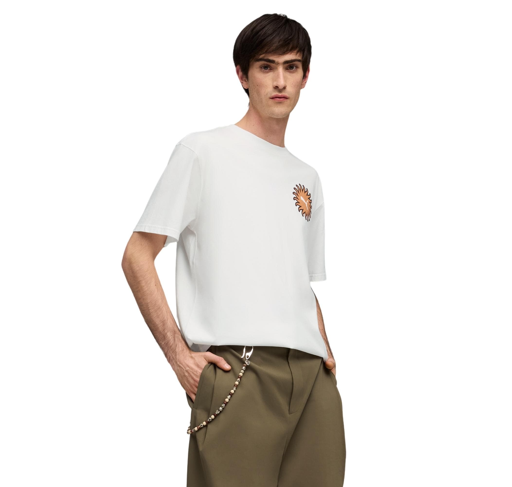 Puma Puma Sunset Drıve Relaxed Tee Erkek T-Shirt Beyaz - 2