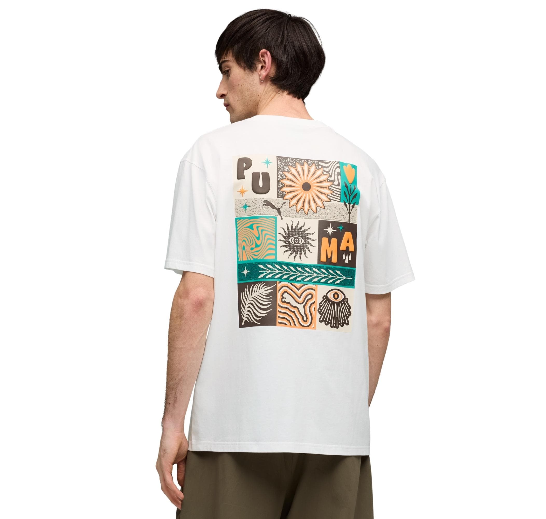 Puma Puma Sunset Drıve Relaxed Tee Erkek T-Shirt Beyaz - 3