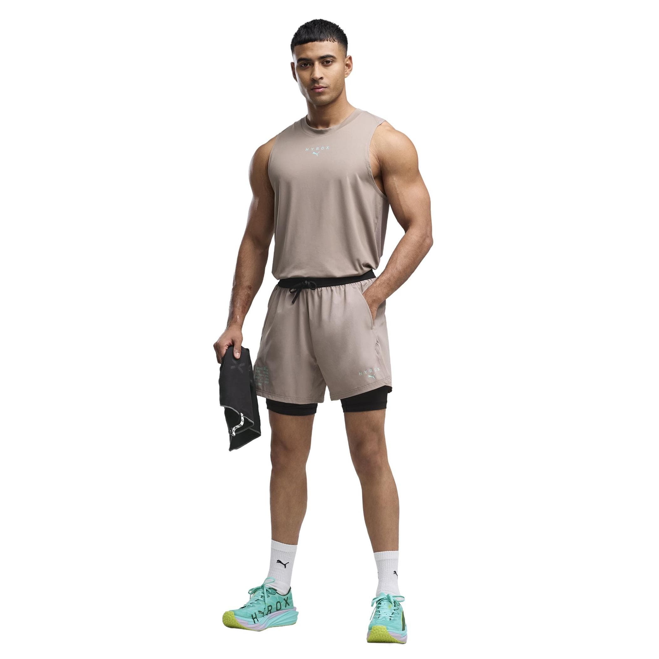 Puma Puma X Hyrox M 2In1 Pwrmode Short Erkek Şort Ve Kapri Bej - 4