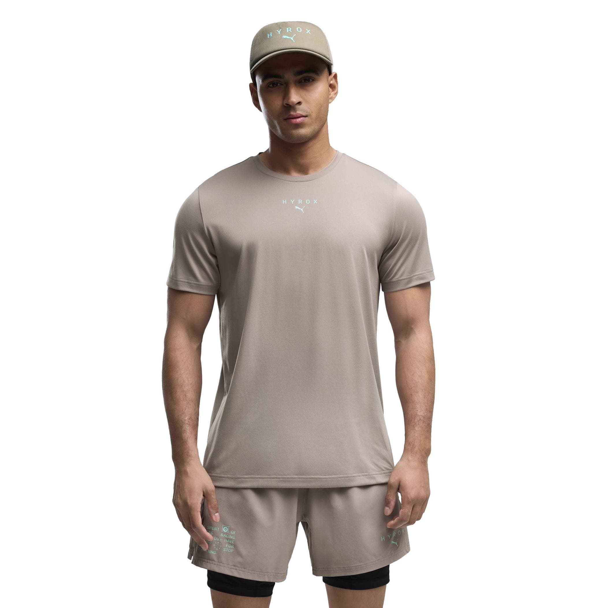 Puma Puma X Hyrox M Poly Graphıc Tee Erkek T-Shirt Bej