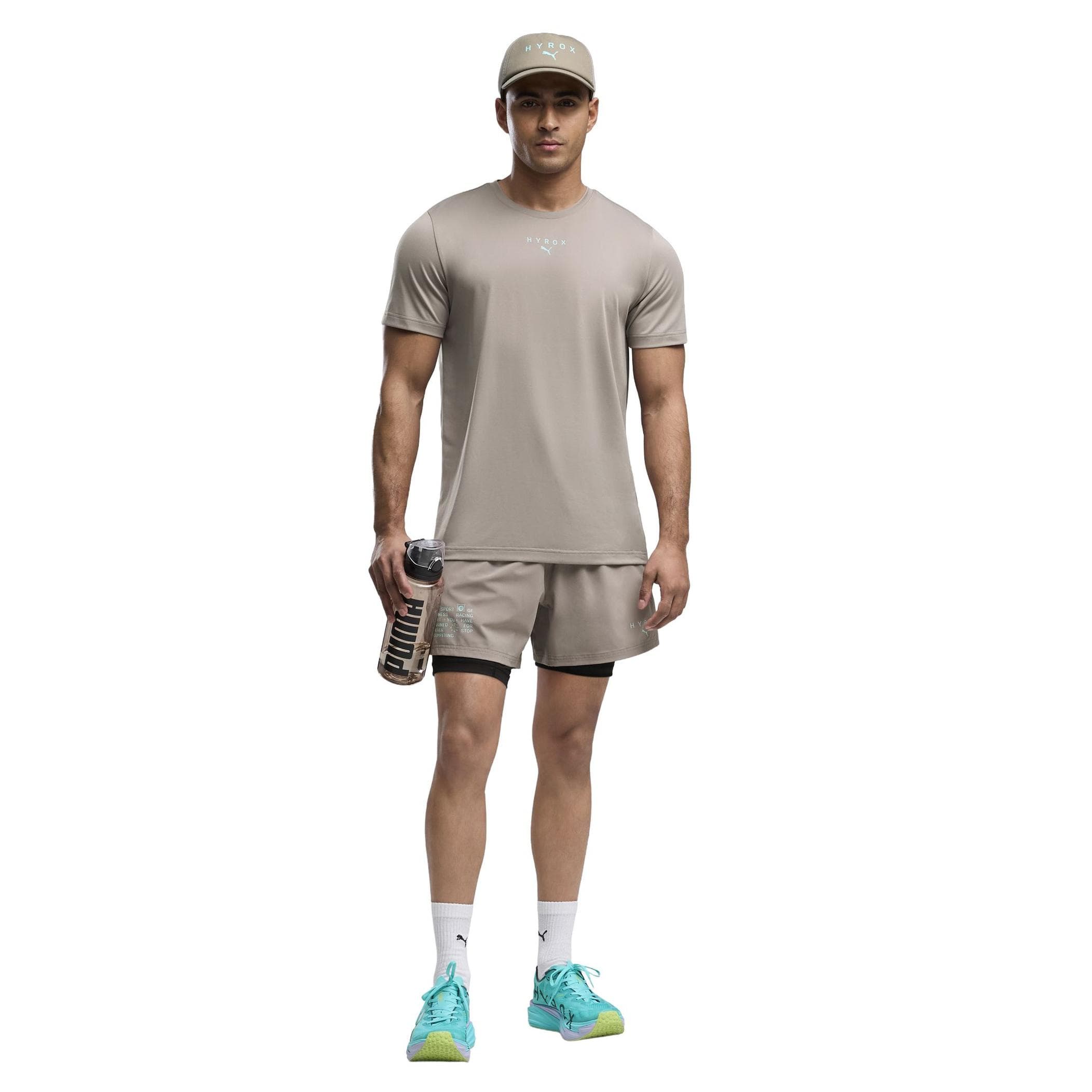 Puma Puma X Hyrox M Poly Graphıc Tee Erkek T-Shirt Bej - 3