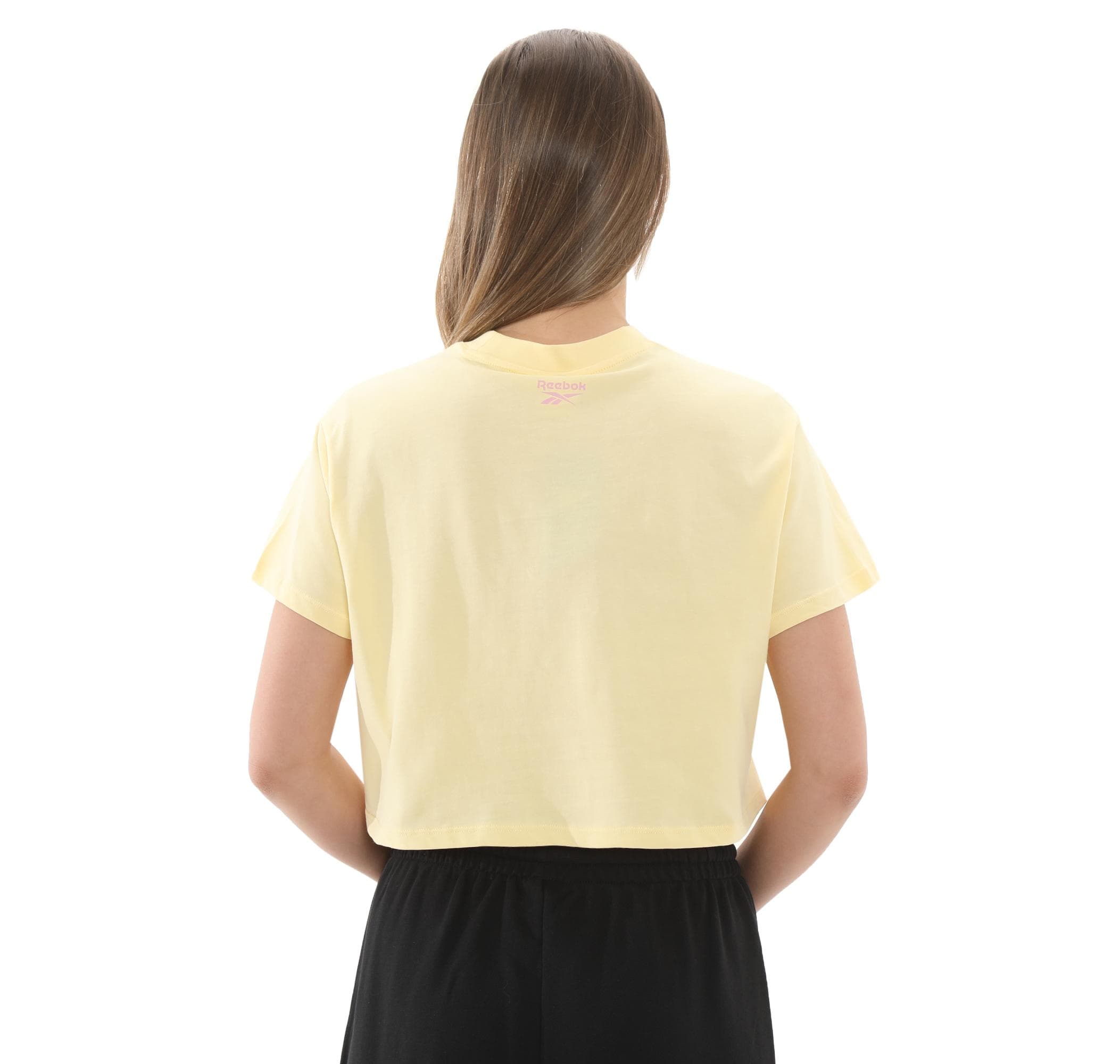 Reebok Reebok 5M Check Crop Tee Kadın T-Shirt Sarı - 4
