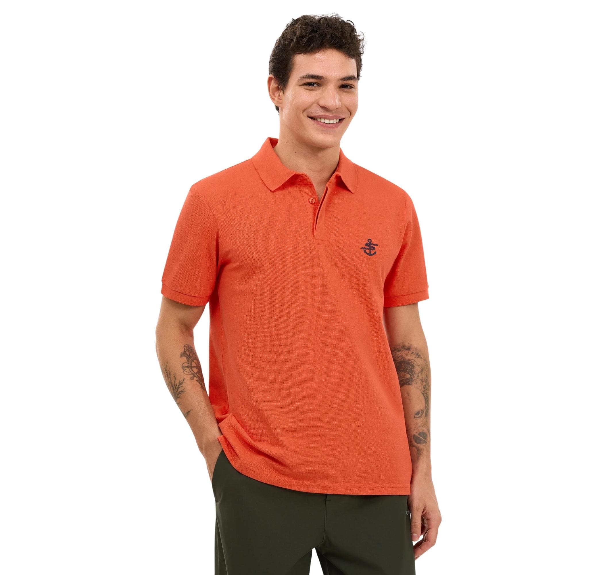 Skechers Skechers M Logo Printed Polo Erkek T-Shirt Turuncu - 2