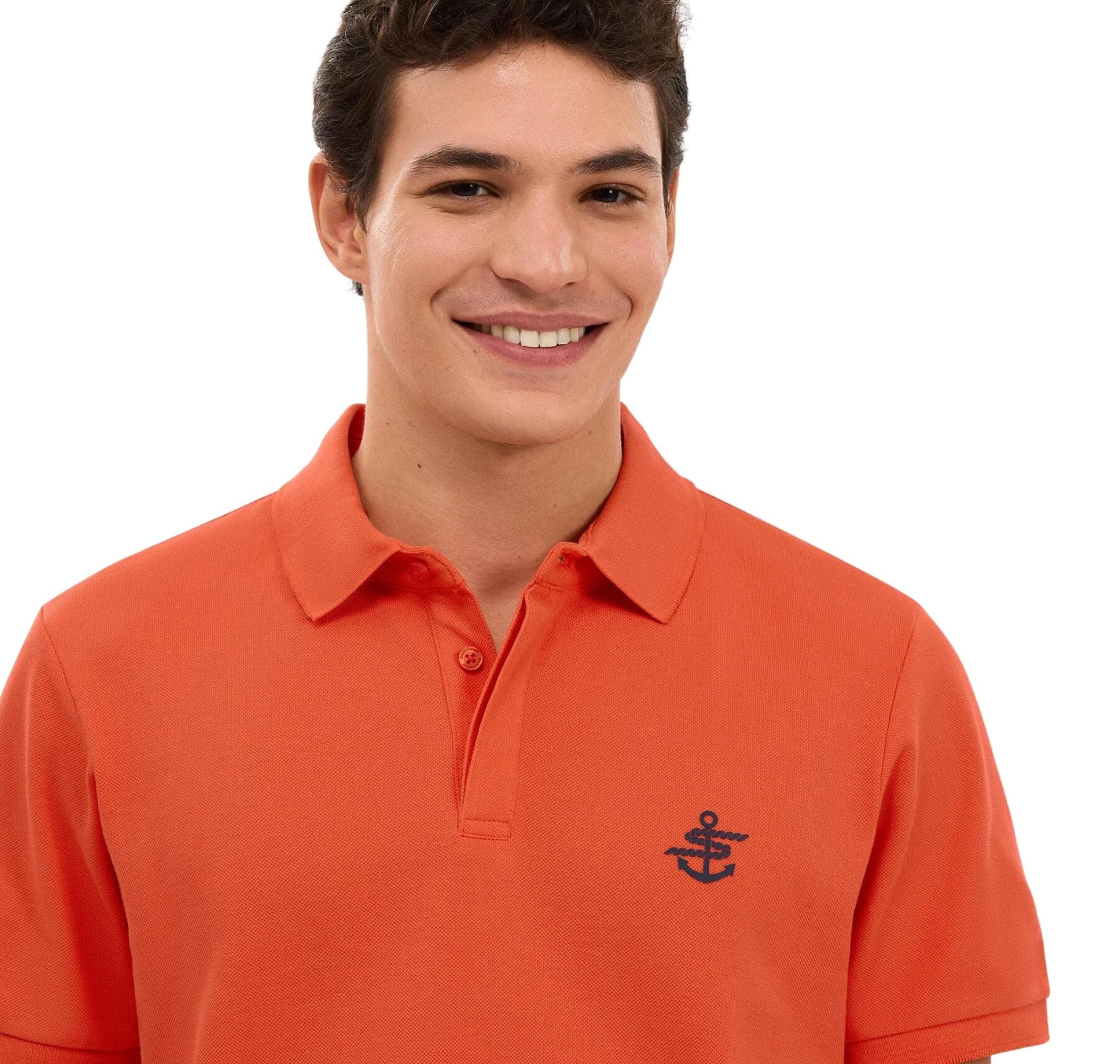 Skechers Skechers M Logo Printed Polo Erkek T-Shirt Turuncu - 4