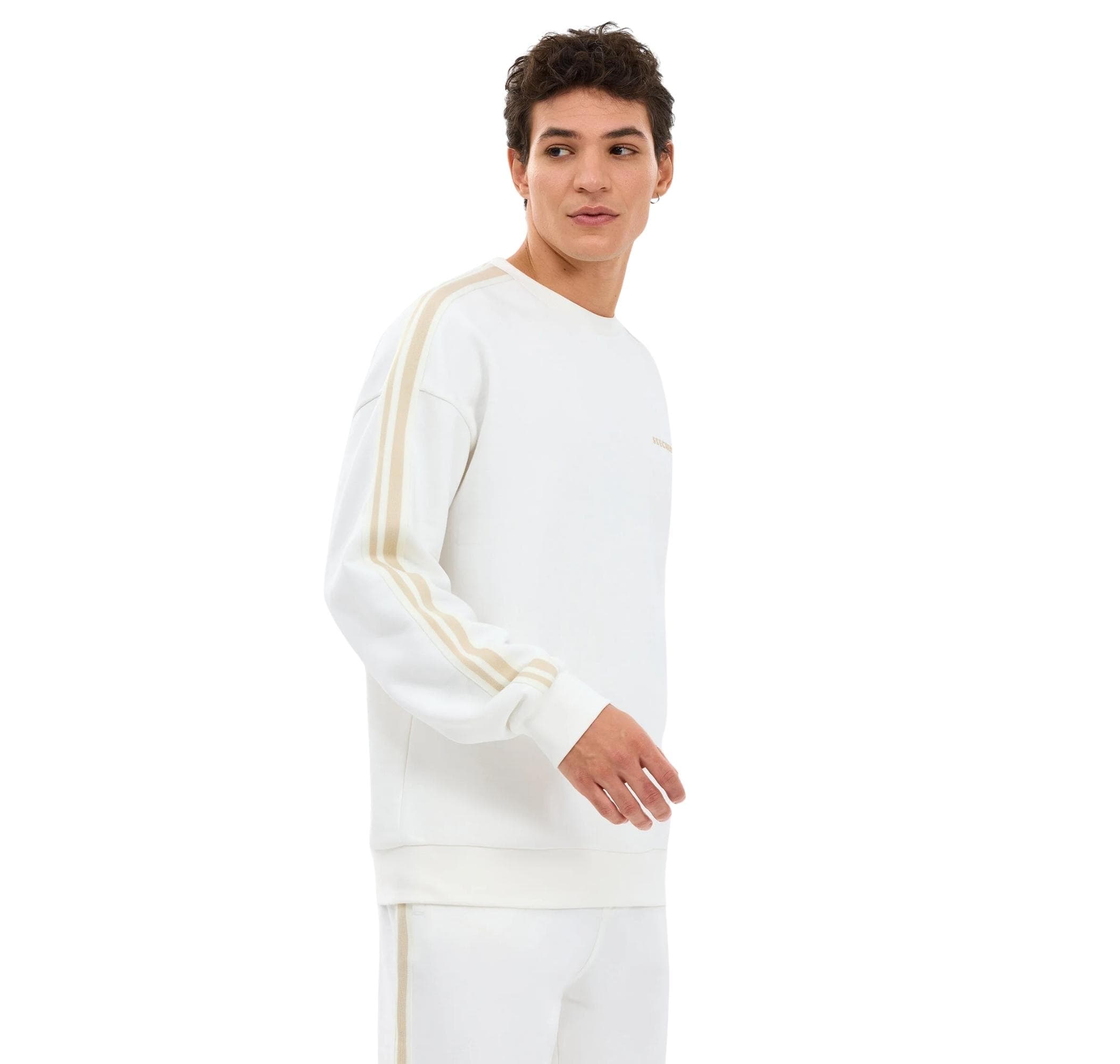 Skechers Skechers M Lw Fleece Crew Neck Erkek Sweatshirt Beyaz - 2