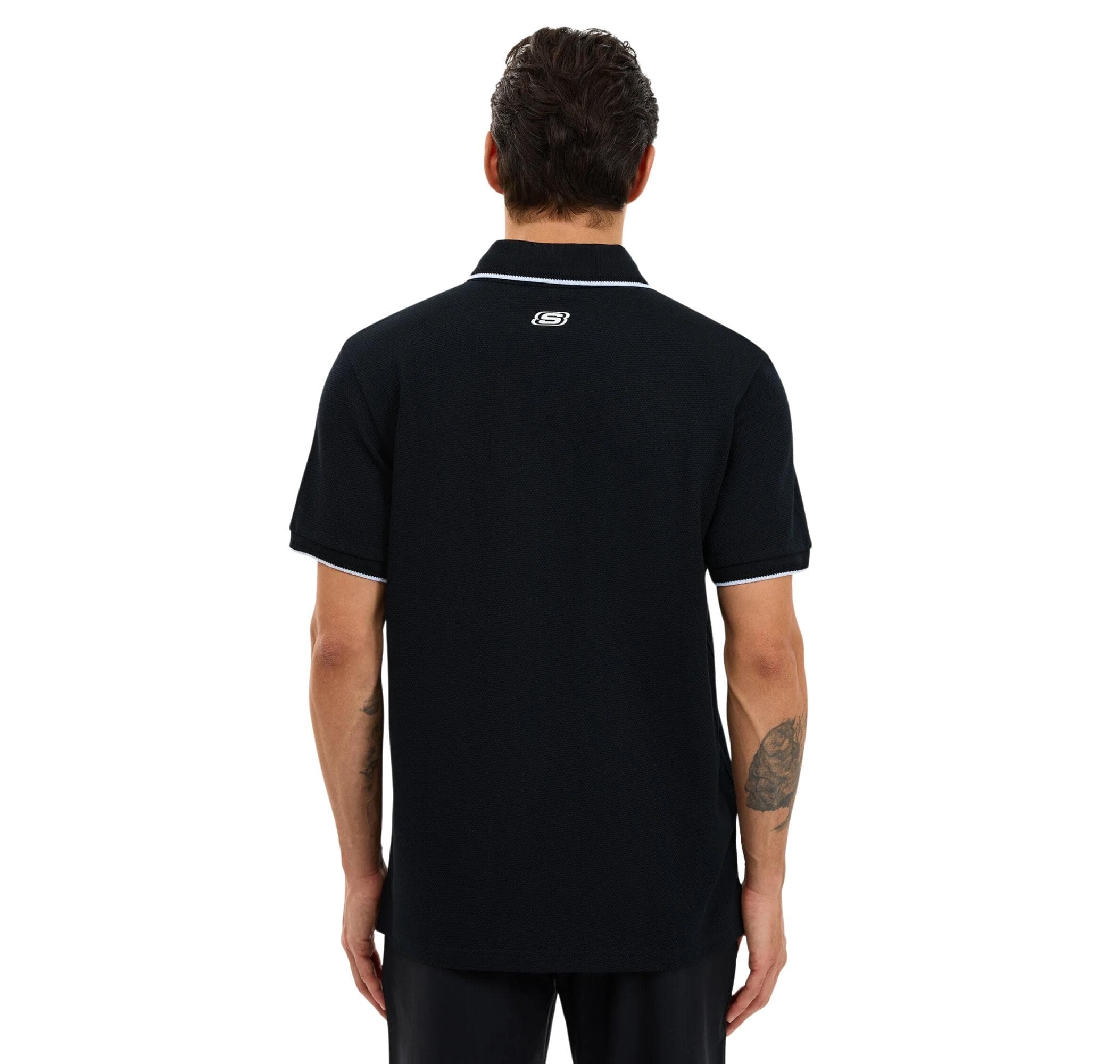 Skechers Skechers M Piping Detail Polo Polo Erkek T-Shirt Siyah - 4
