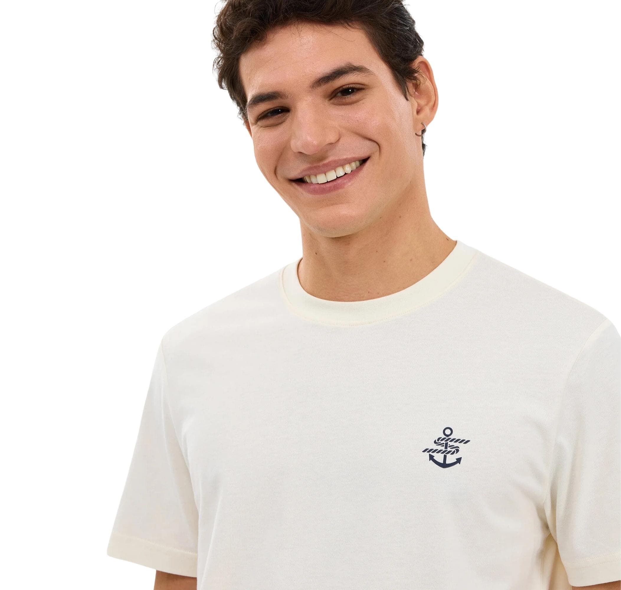 Skechers Skechers M Regular Erkek T-Shirt Beyaz - 4
