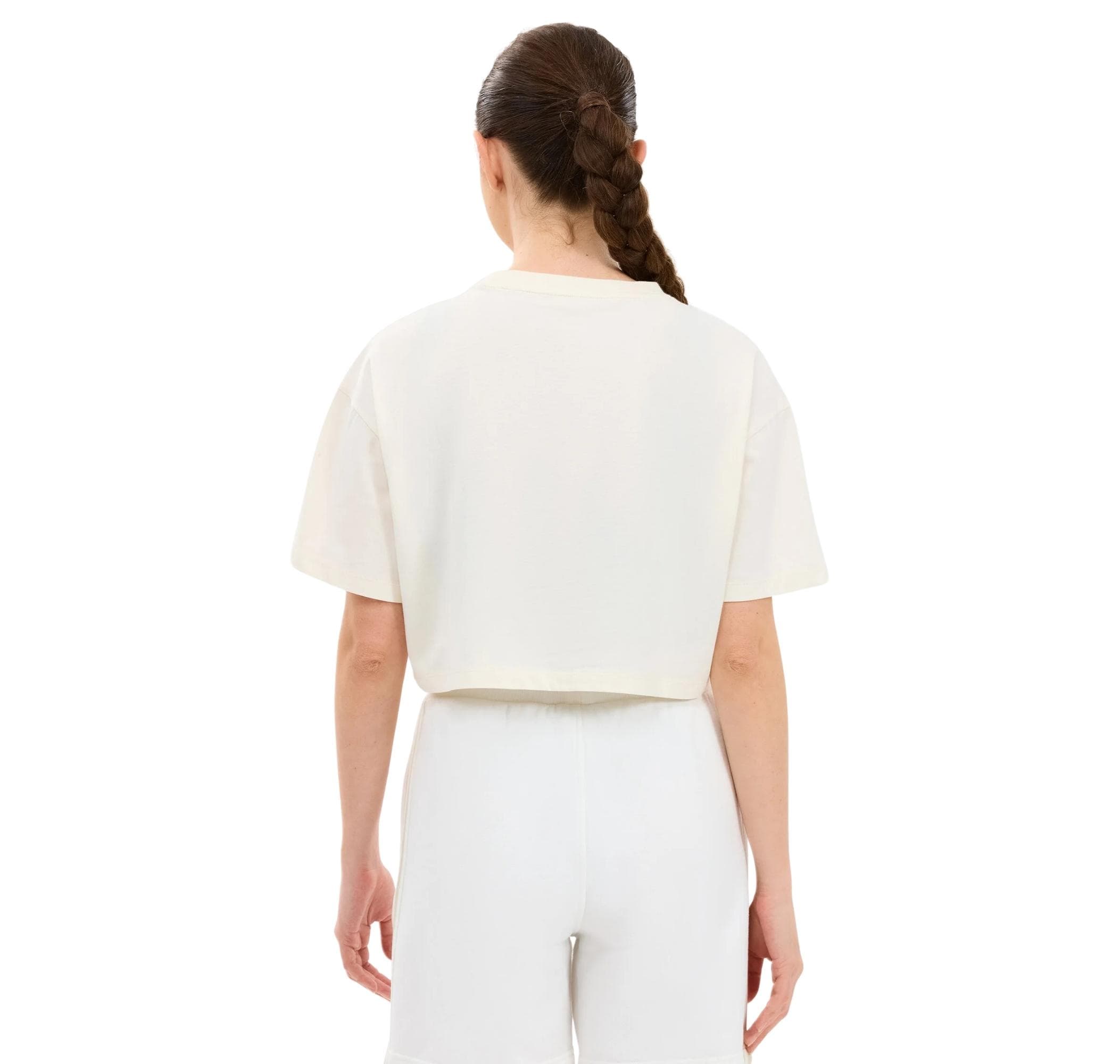 Skechers Skechers W Crop Graphic Kadın T-Shirt Bej - 3