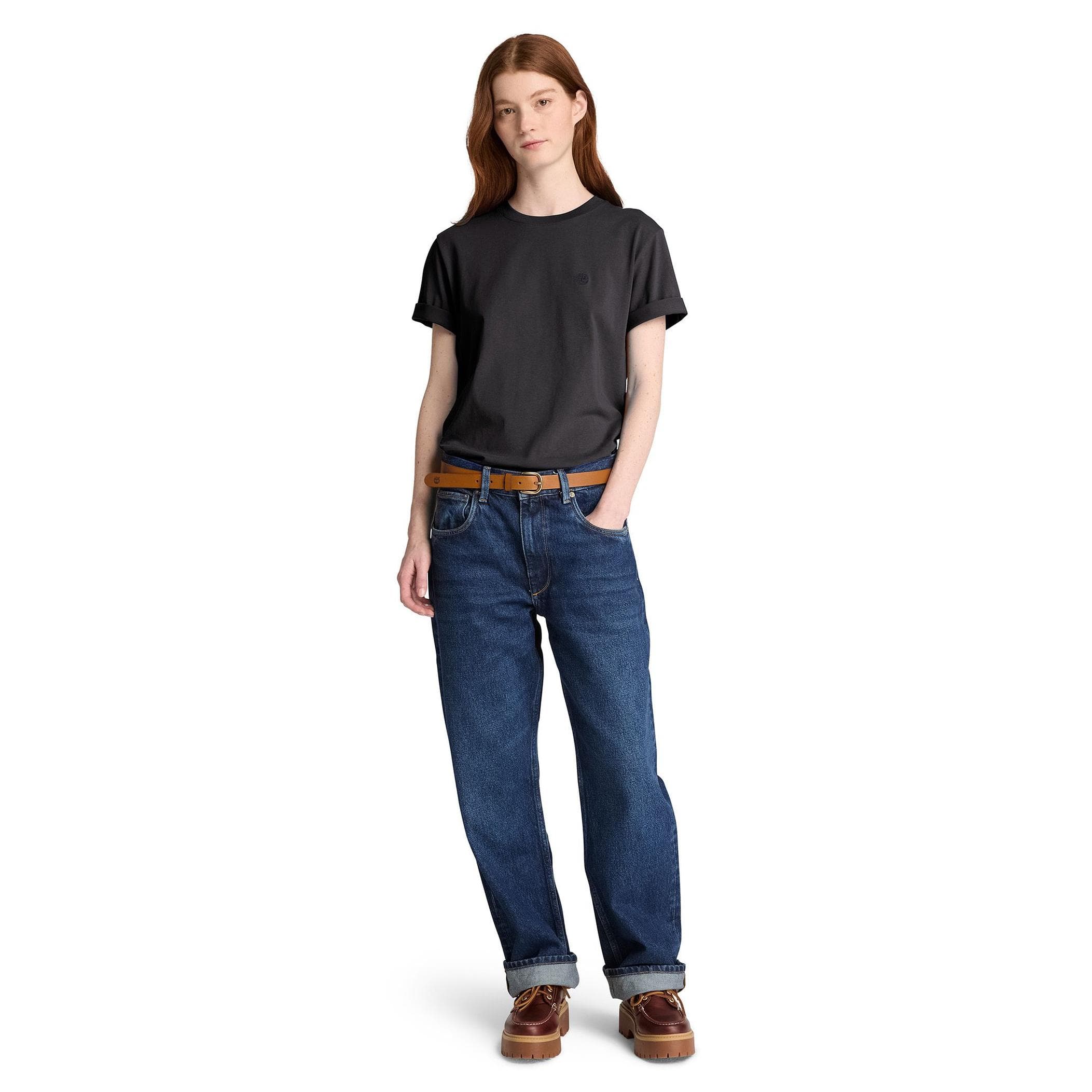 Timberland Timberland Crafted Crew Short-Sleeves Tee Kadın T-Shirt Siyah - 4