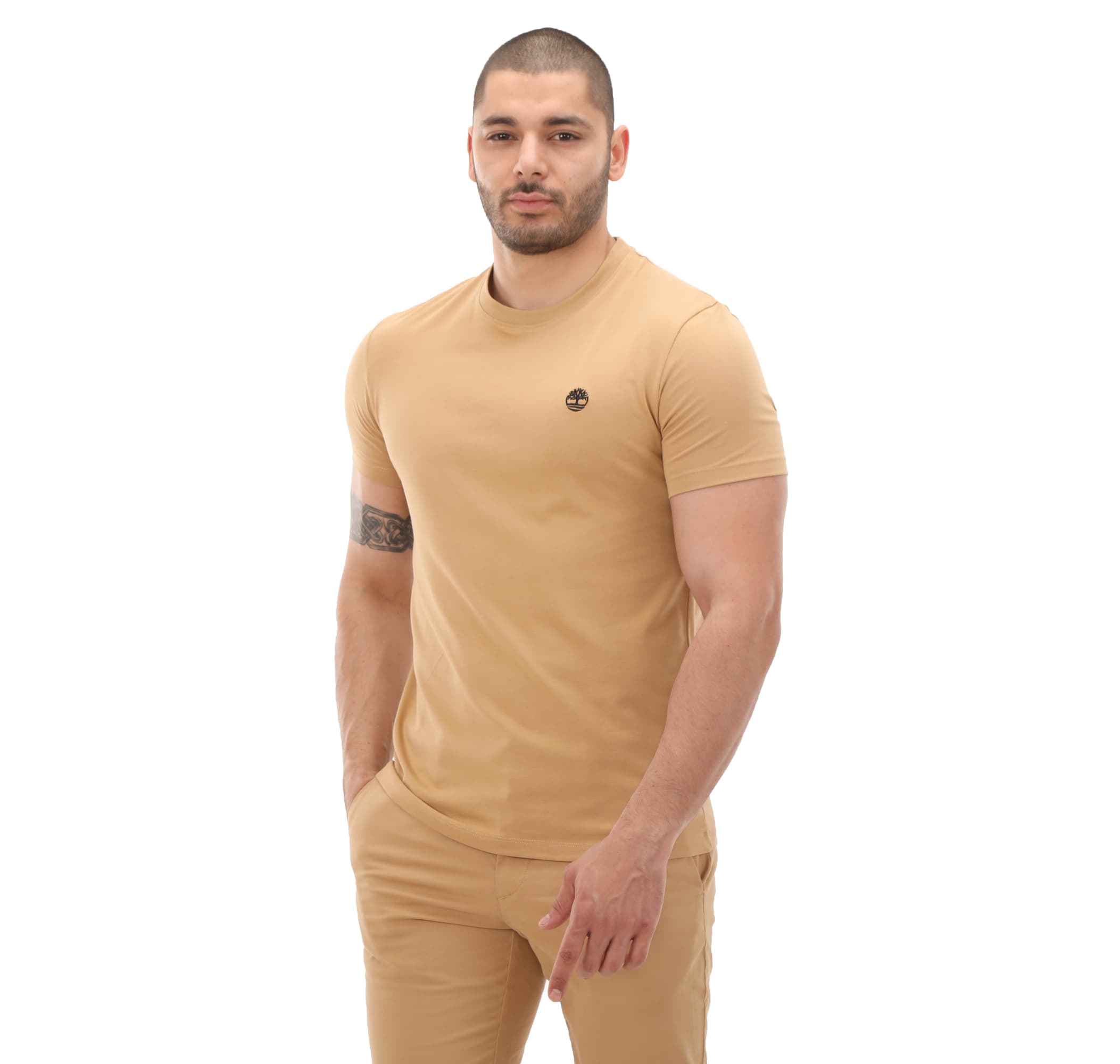 Timberland Timberland Short Sleeve Tee Erkek T-Shirt Krem - 2