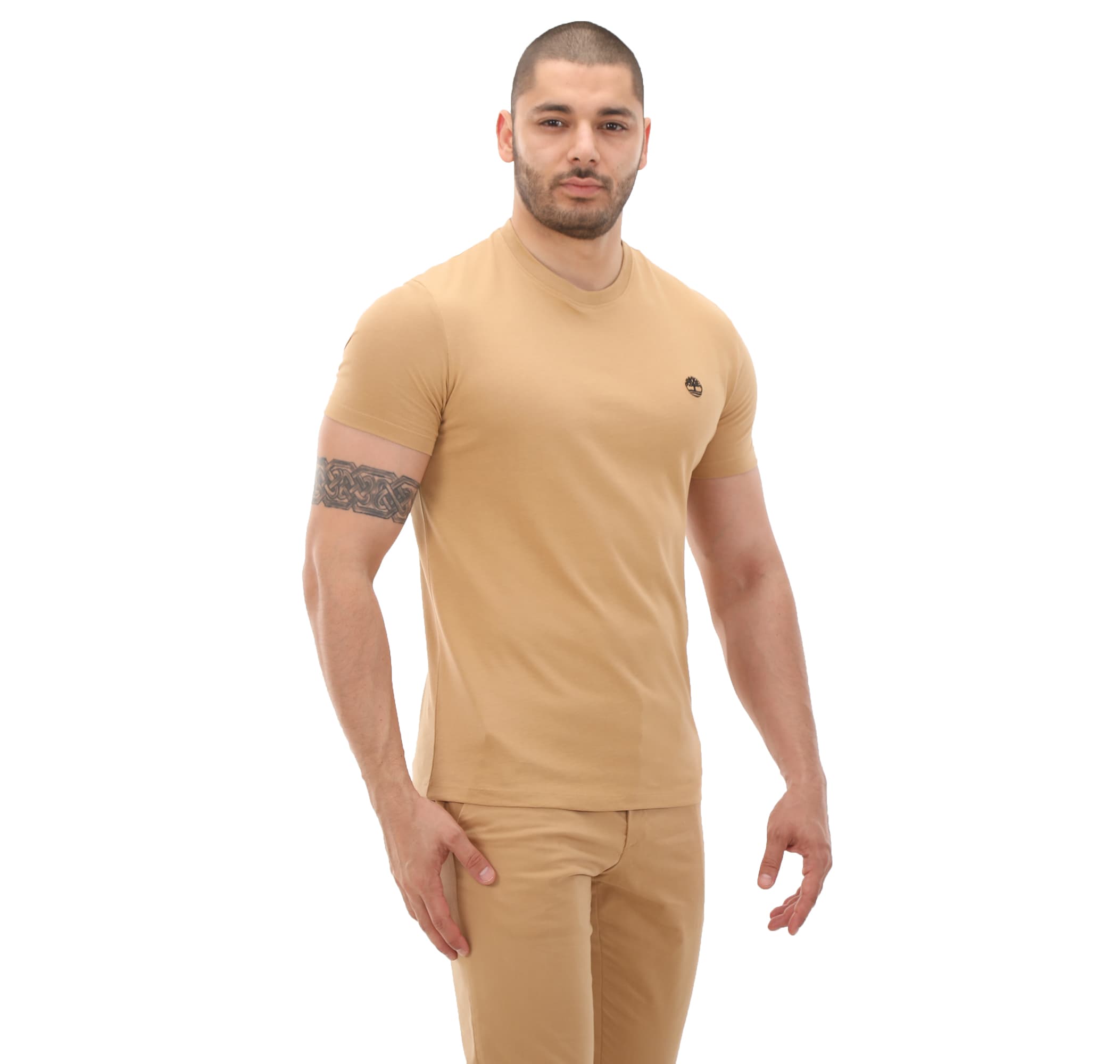 Timberland Timberland Short Sleeve Tee Erkek T-Shirt Krem - 3