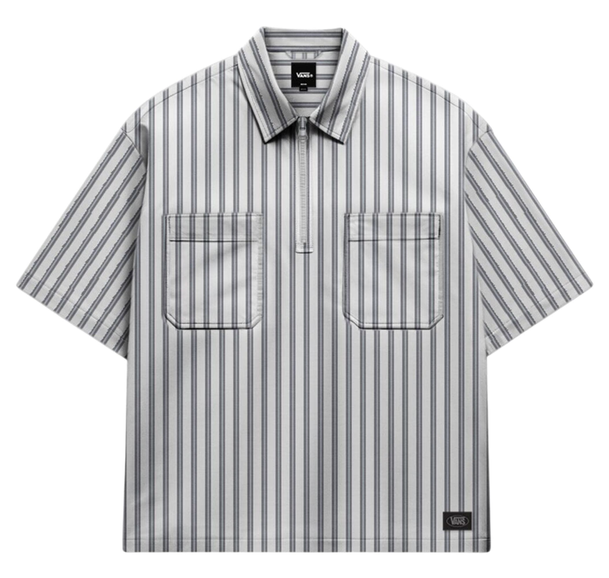 Vans Vans Cropped Zip Ss Woven Erkek T-Shirt Gri