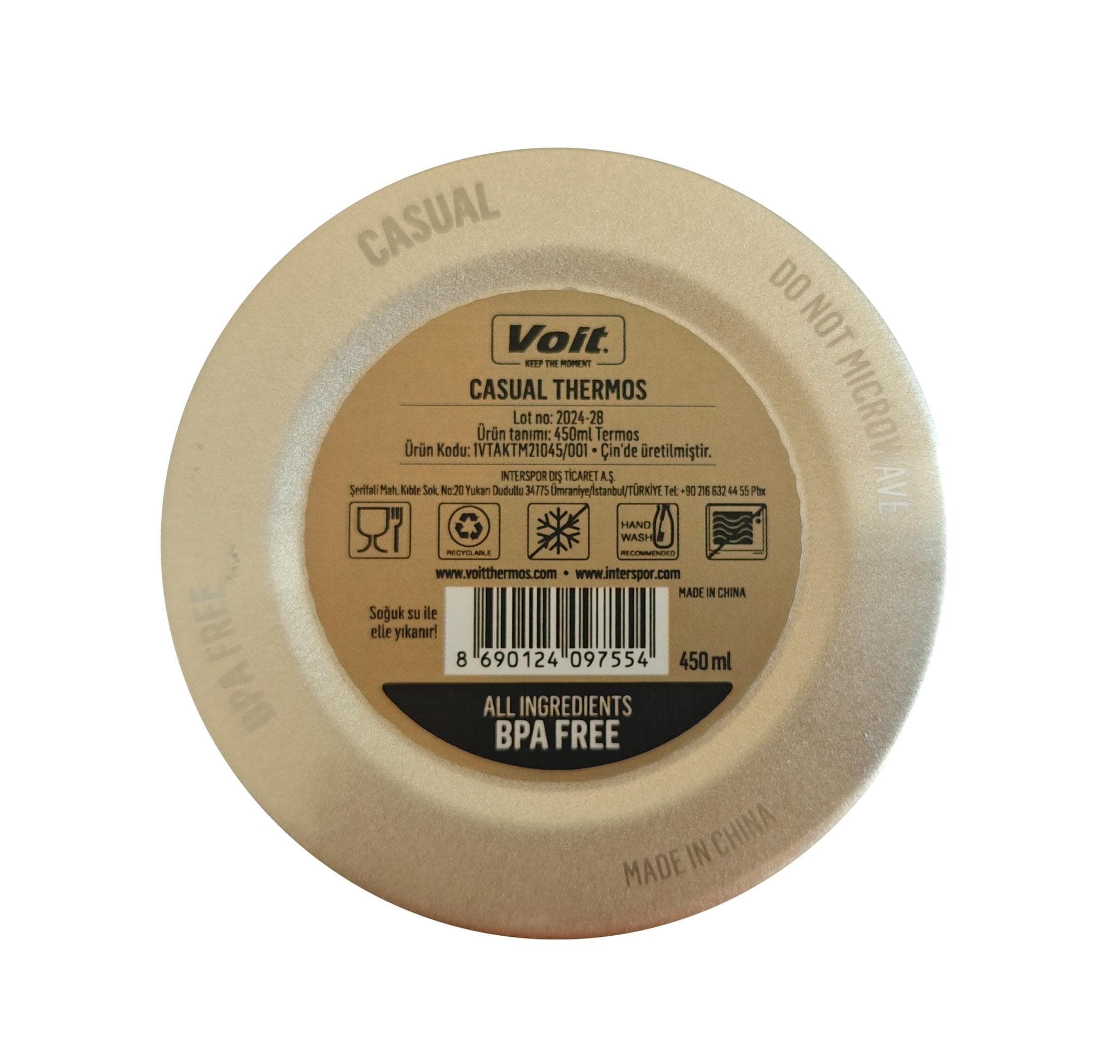 Voit Voit Casual Thermos 450Ml Termos Gri - 5