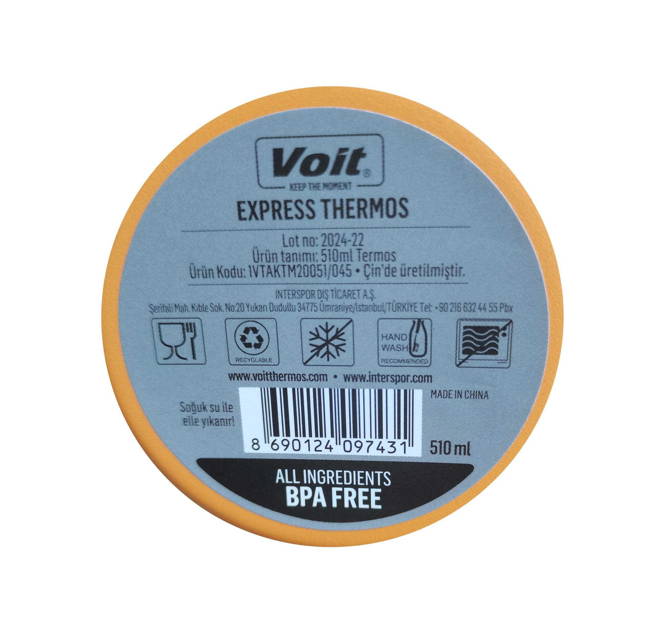 Voit Voit Express Coffee Thermos 510Ml Termos Turuncu - 5