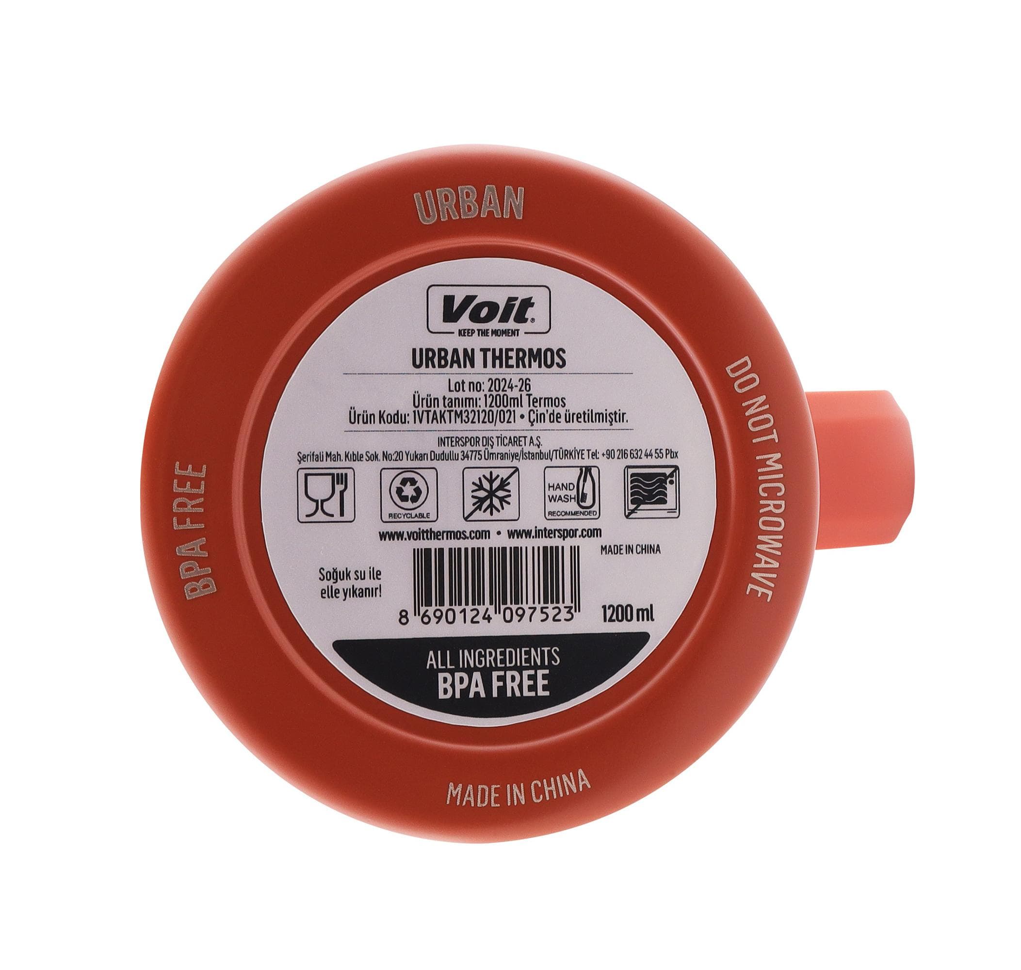 Voit Voit Urban Thermos 1200Ml Termos Turuncu - 6