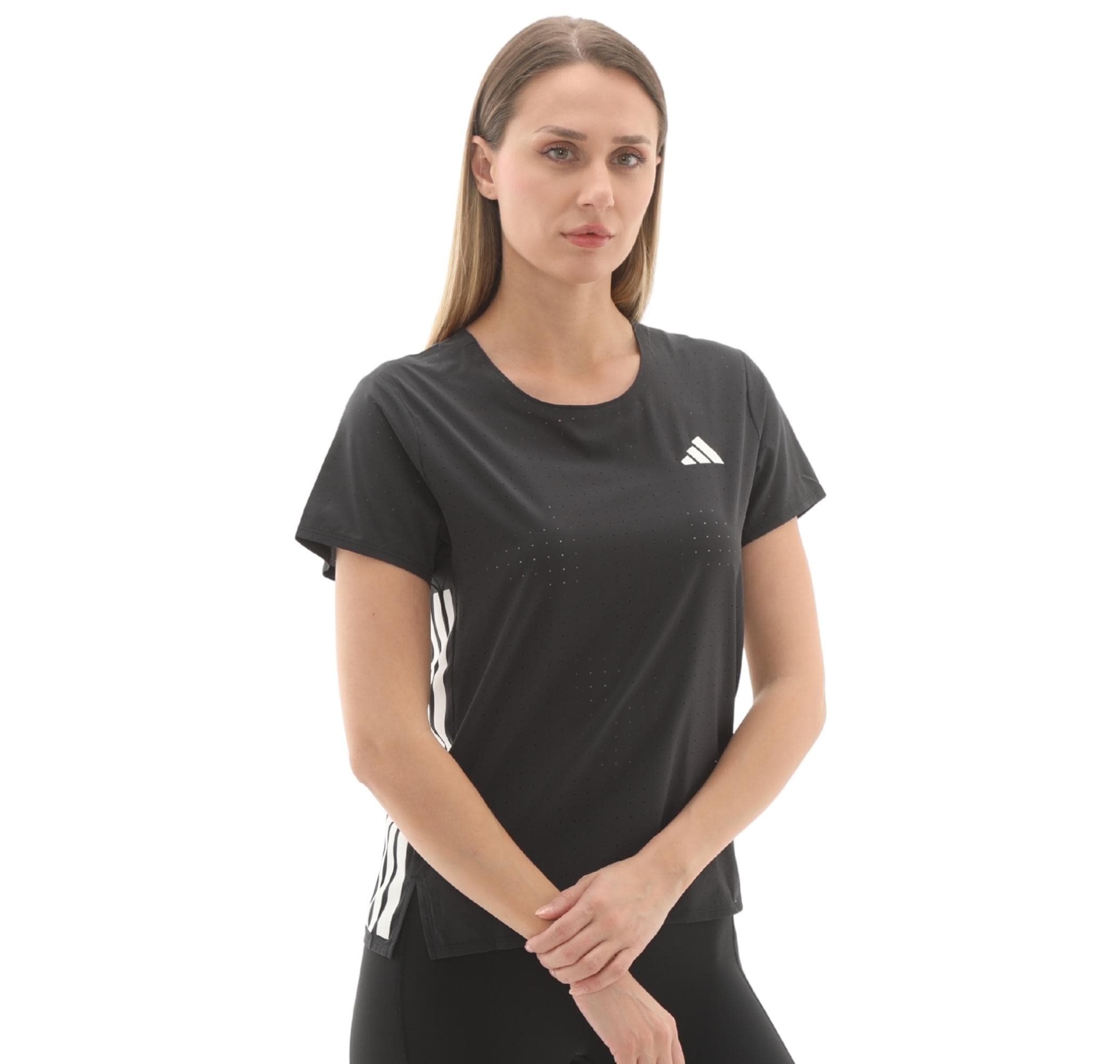 adidas adidas Adızero Tee W Kadın T-Shirt Siyah - 2