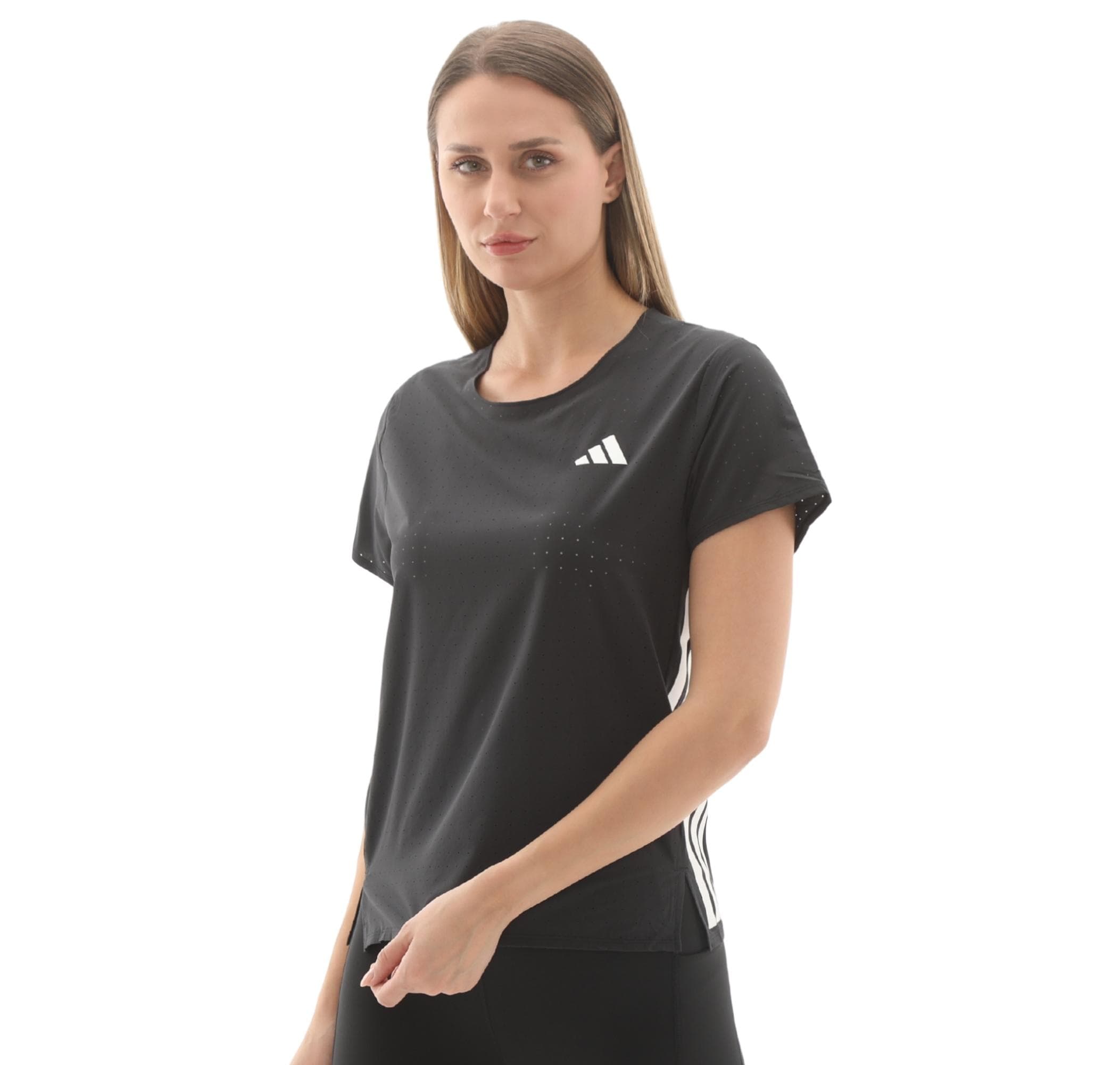 adidas adidas Adızero Tee W Kadın T-Shirt Siyah - 3